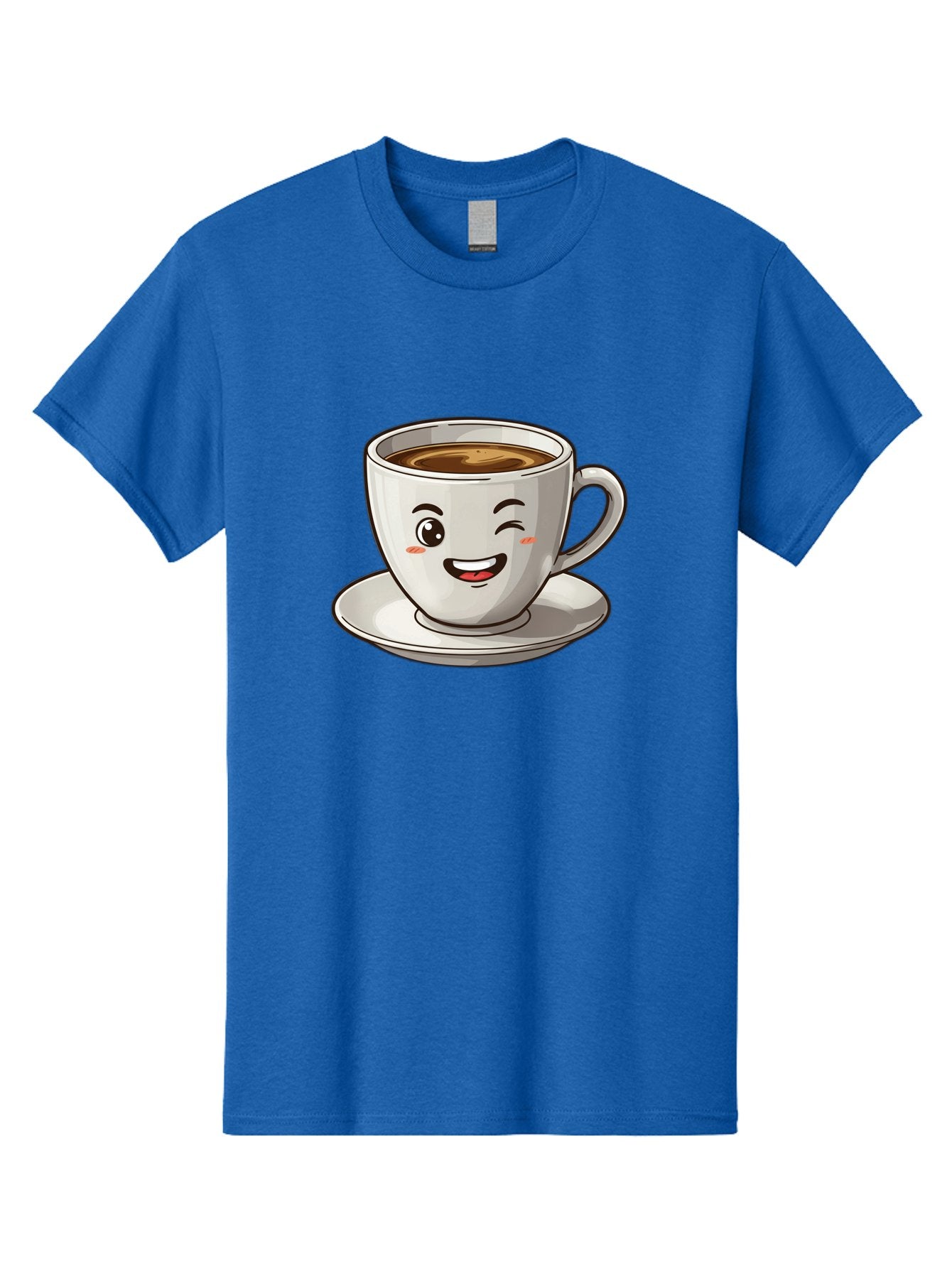 Happy-Coffee-Cup Men'S Graphic Tee, 100% Cotton, Comfortable Casual Summer Wear, Machine Washable, Cup Of Coffee, Cartoon Coffee, Smiling Coffee, Happy Face, Winking Coffee, Coffee Break, Morning Coffee, Coffee Time, Caffeinated Delight, Bac031 9