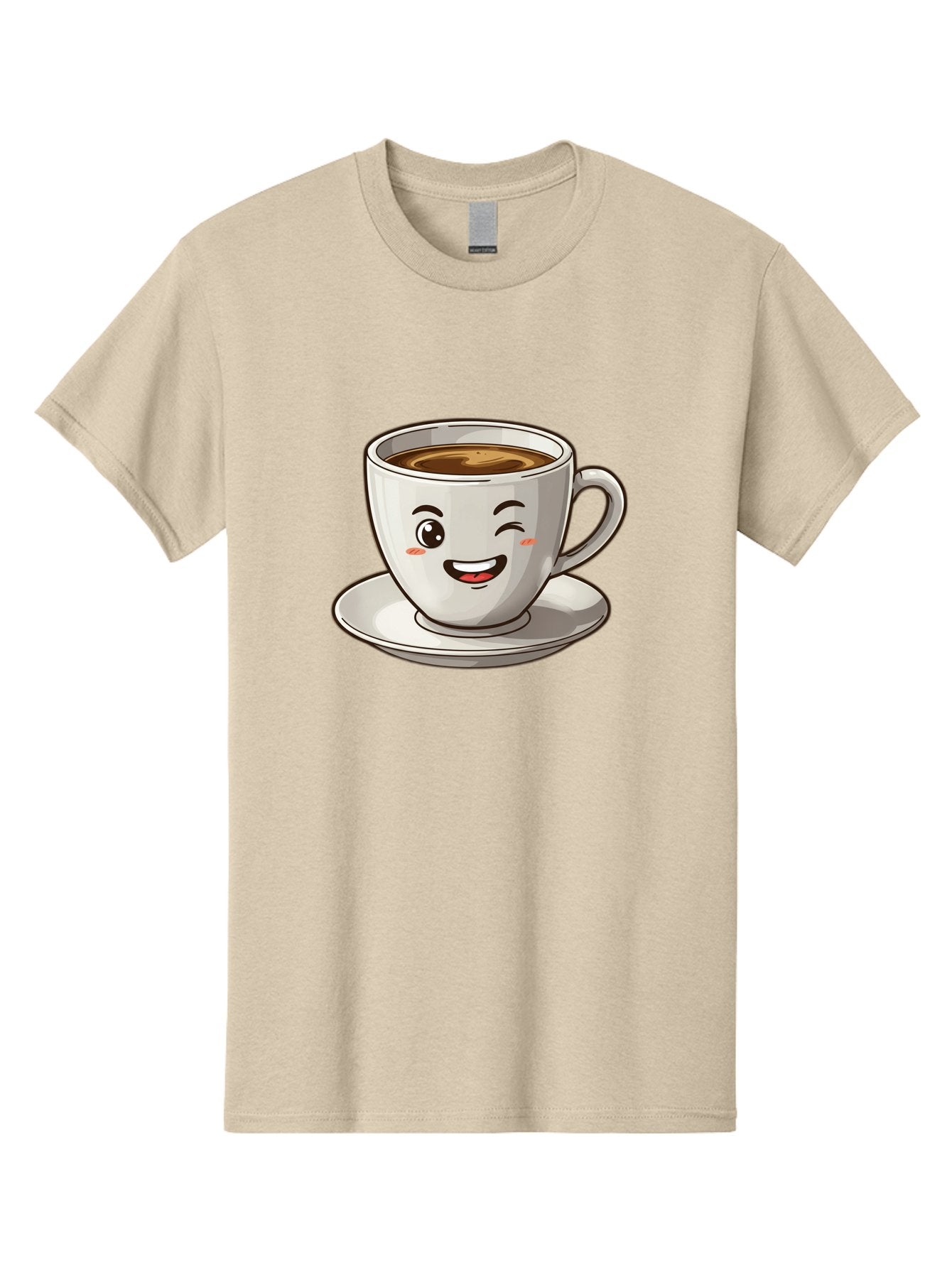 Happy-Coffee-Cup Men'S Graphic Tee, 100% Cotton, Comfortable Casual Summer Wear, Machine Washable, Cup Of Coffee, Cartoon Coffee, Smiling Coffee, Happy Face, Winking Coffee, Coffee Break, Morning Coffee, Coffee Time, Caffeinated Delight, Bac031 13