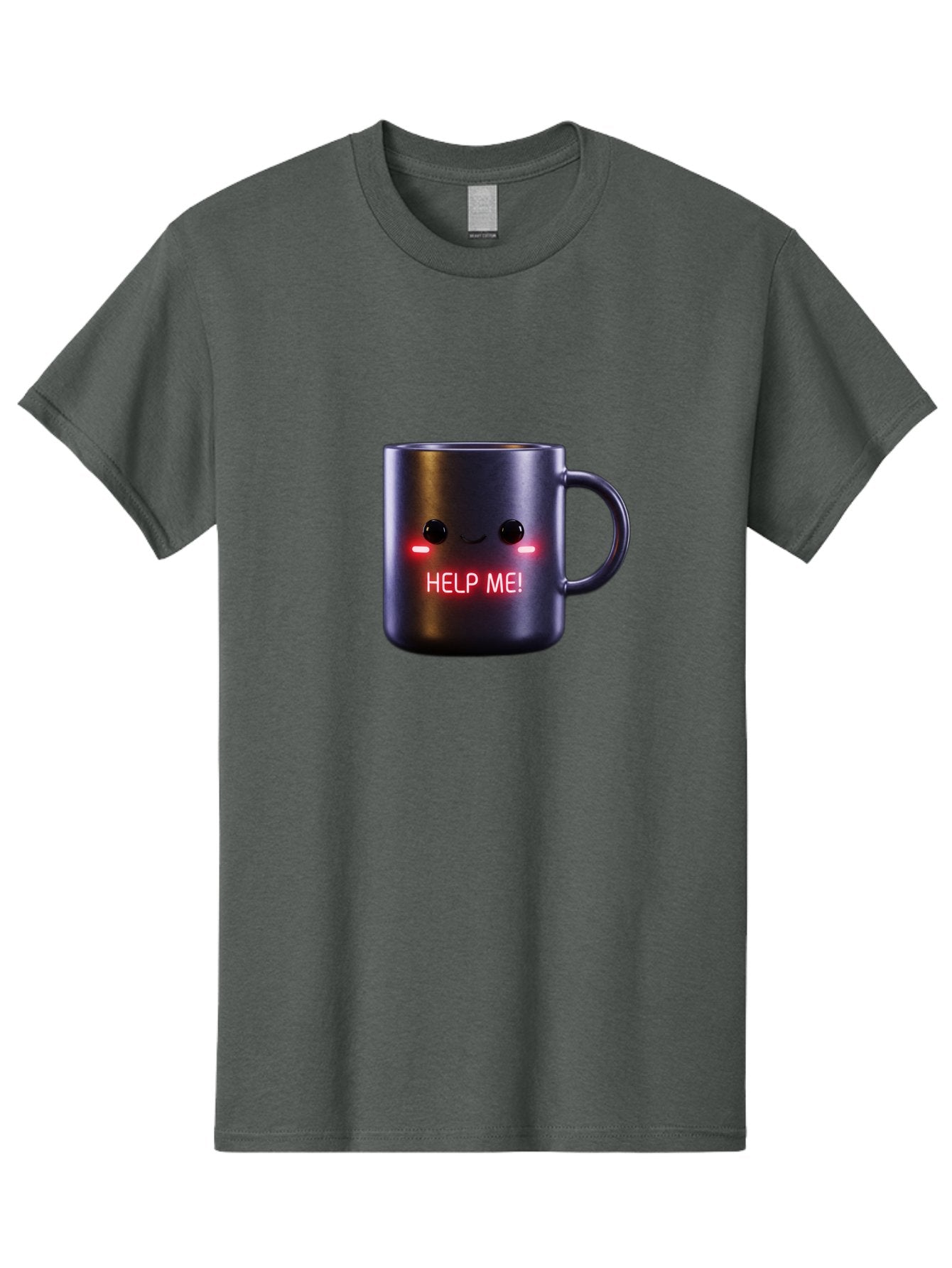 Help-Me-4 Men'S Graphic Tee, 100% Cotton, Comfortable Casual Summer Wear, Machine Washable, Glowing Mug, Distress Signal, Help Me Message, Emotional Coffee Cup, Quirky Design, Unique Gift Idea, Led Coffee Mug Bac044 6