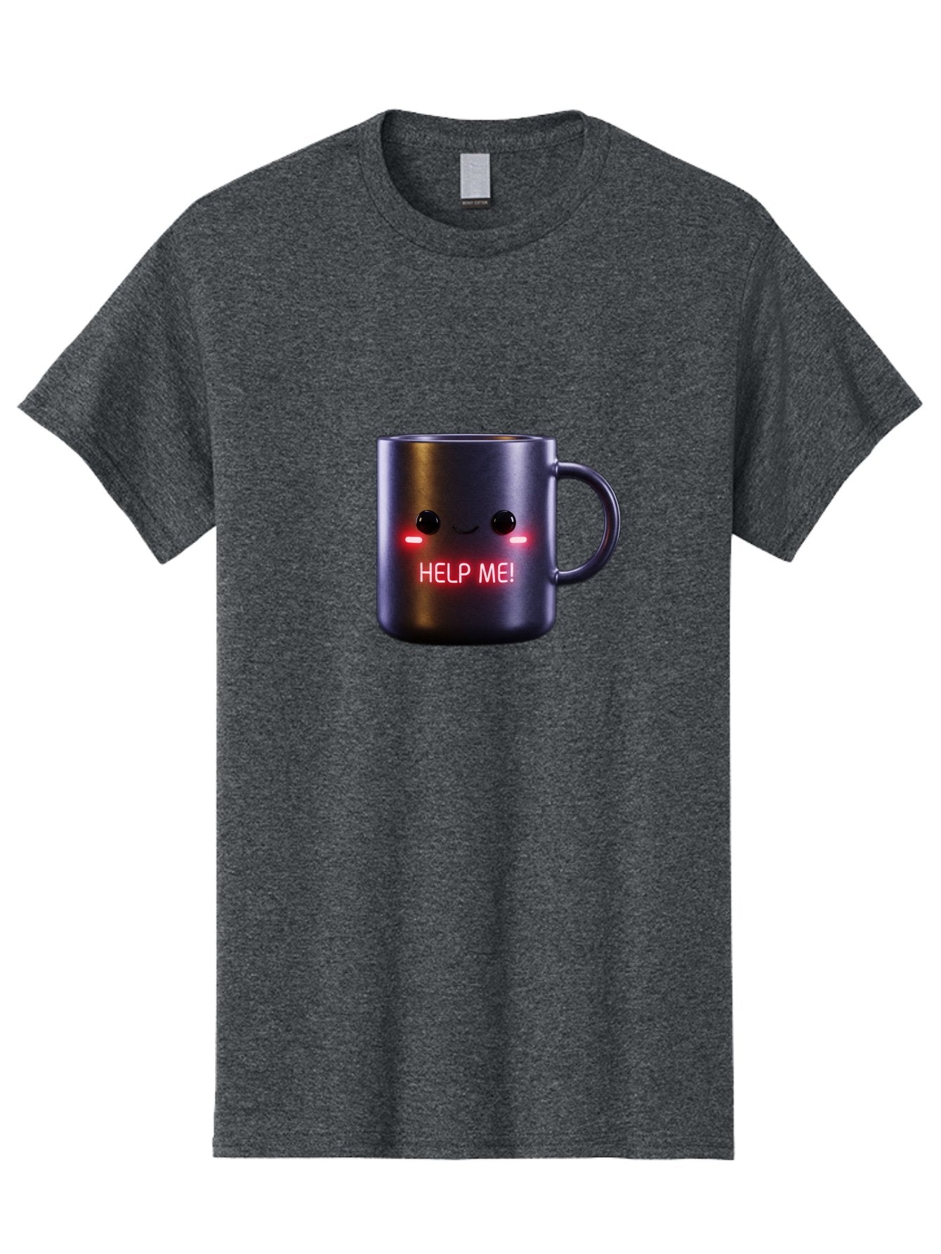Help-Me-4 Men'S Graphic Tee, 100% Cotton, Comfortable Casual Summer Wear, Machine Washable, Glowing Mug, Distress Signal, Help Me Message, Emotional Coffee Cup, Quirky Design, Unique Gift Idea, Led Coffee Mug Bac044 14