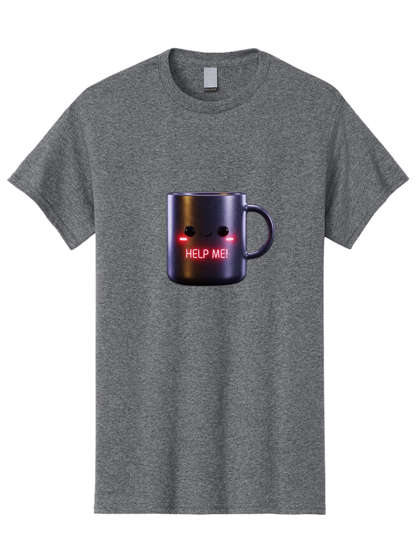 Help-Me-4 Men'S Graphic Tee, 100% Cotton, Comfortable Casual Summer Wear, Machine Washable, Glowing Mug, Distress Signal, Help Me Message, Emotional Coffee Cup, Quirky Design, Unique Gift Idea, Led Coffee Mug Bac044 5