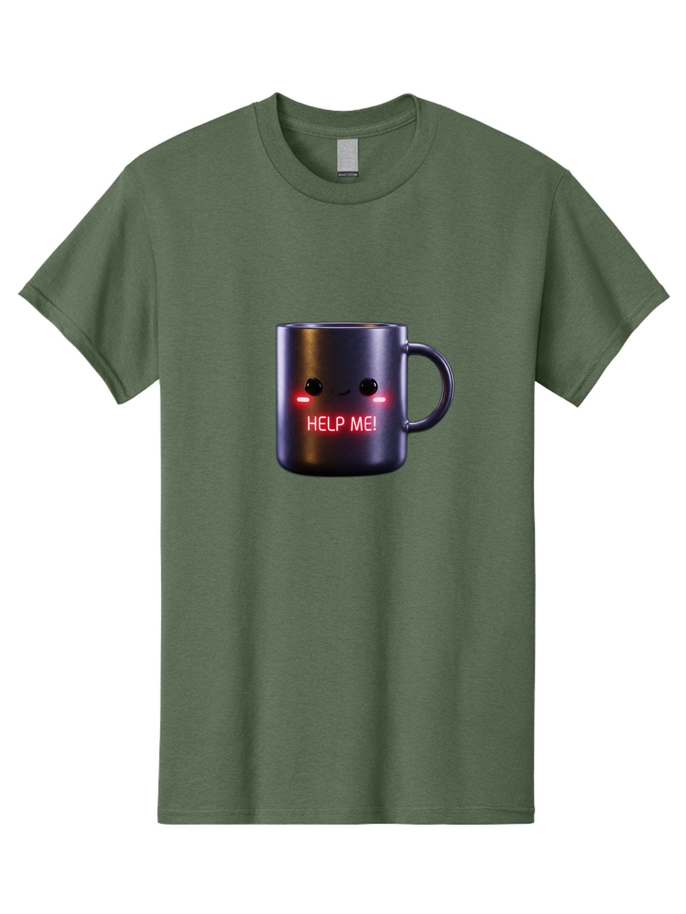 Help-Me-4 Men'S Graphic Tee, 100% Cotton, Comfortable Casual Summer Wear, Machine Washable, Glowing Mug, Distress Signal, Help Me Message, Emotional Coffee Cup, Quirky Design, Unique Gift Idea, Led Coffee Mug Bac044 8