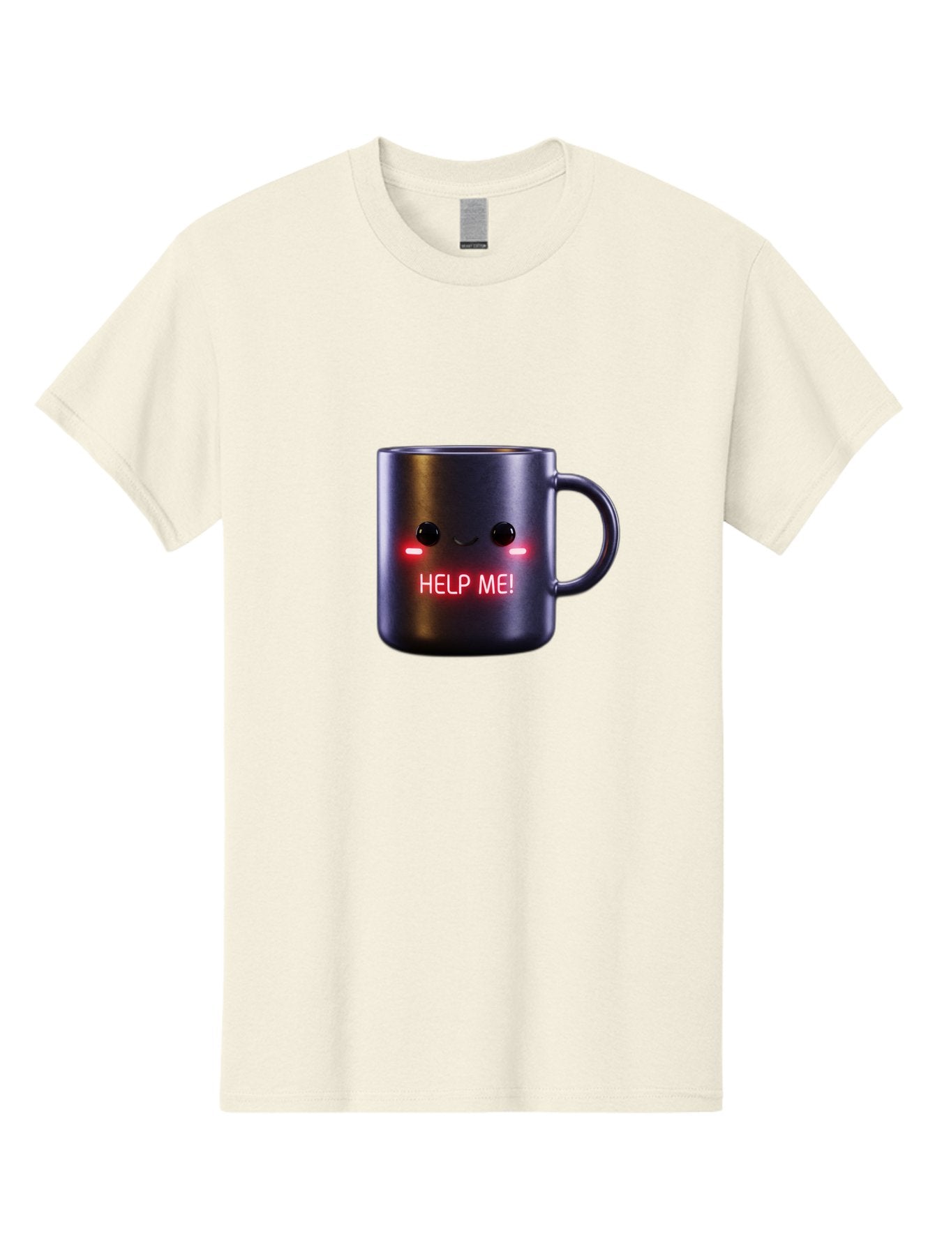 Help-Me-4 Men'S Graphic Tee, 100% Cotton, Comfortable Casual Summer Wear, Machine Washable, Glowing Mug, Distress Signal, Help Me Message, Emotional Coffee Cup, Quirky Design, Unique Gift Idea, Led Coffee Mug Bac044 10