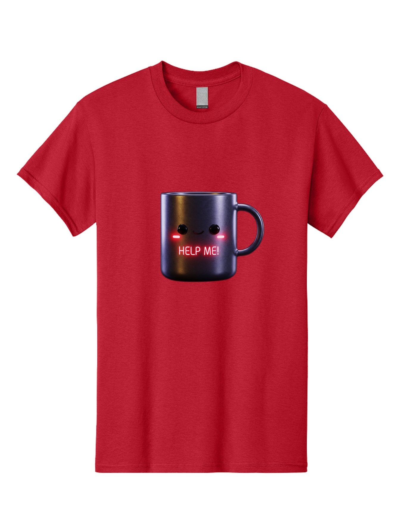 Help-Me-4 Men'S Graphic Tee, 100% Cotton, Comfortable Casual Summer Wear, Machine Washable, Glowing Mug, Distress Signal, Help Me Message, Emotional Coffee Cup, Quirky Design, Unique Gift Idea, Led Coffee Mug Bac044 4