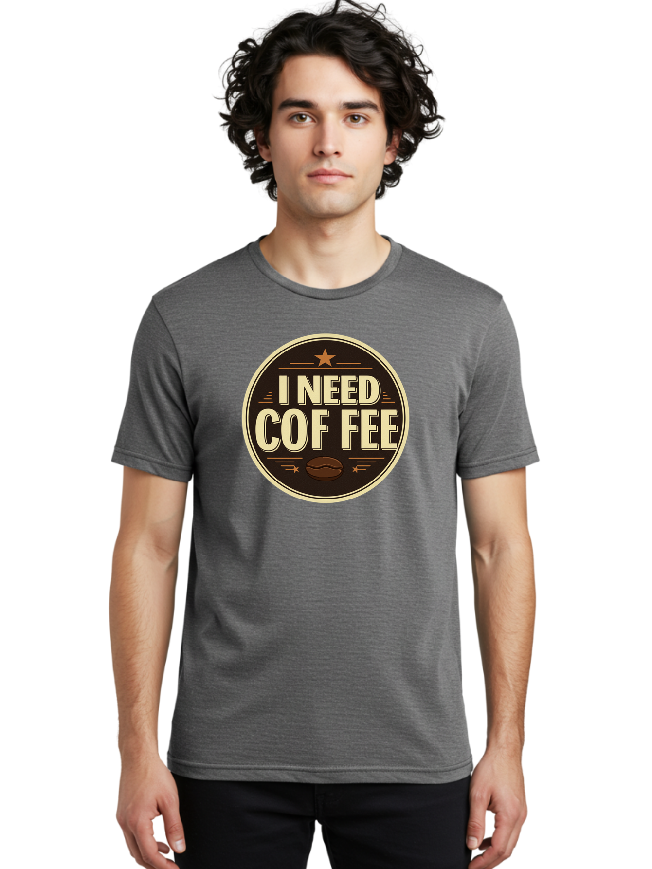 I-Need-Coffee-1 Men'S Graphic Tee, 100% Cotton, Comfortable Casual Summer Wear, Machine Washable, Coffee Lover, Coffee Break, Coffee Addiction, Coffee Quote, Coffee Humor, Coffee Needed, Coffee Craving Bac058 19