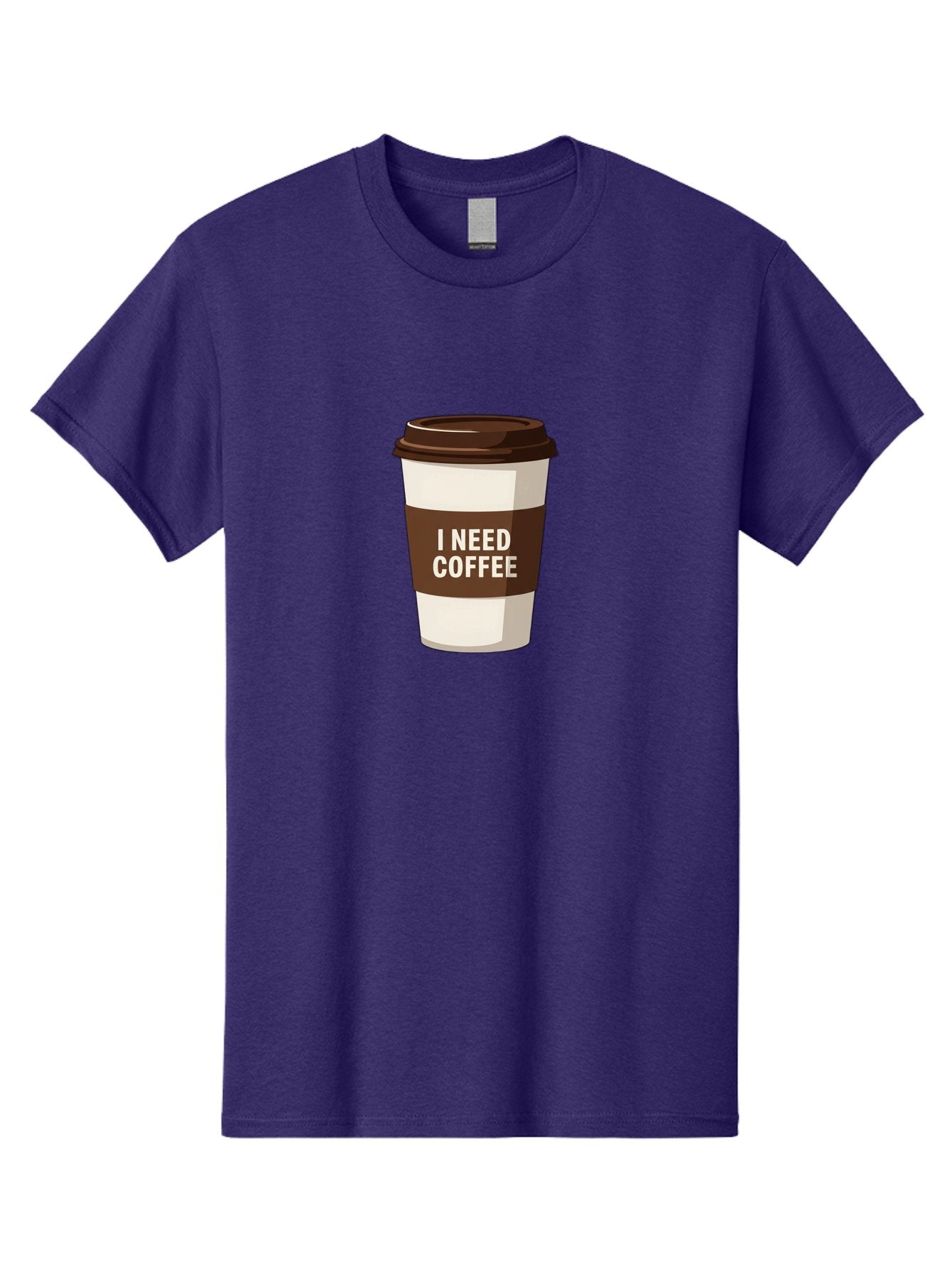 I-Need-Coffee-10 Men'S Graphic Tee, 100% Cotton, Comfortable Casual Summer Wear, Machine Washable, Coffee Cup, Disposable Coffee Cup, Coffee To Go, Morning Coffee, Caffeine Fix, Coffee Break, Coffee Love, Coffee Addiction Bac059