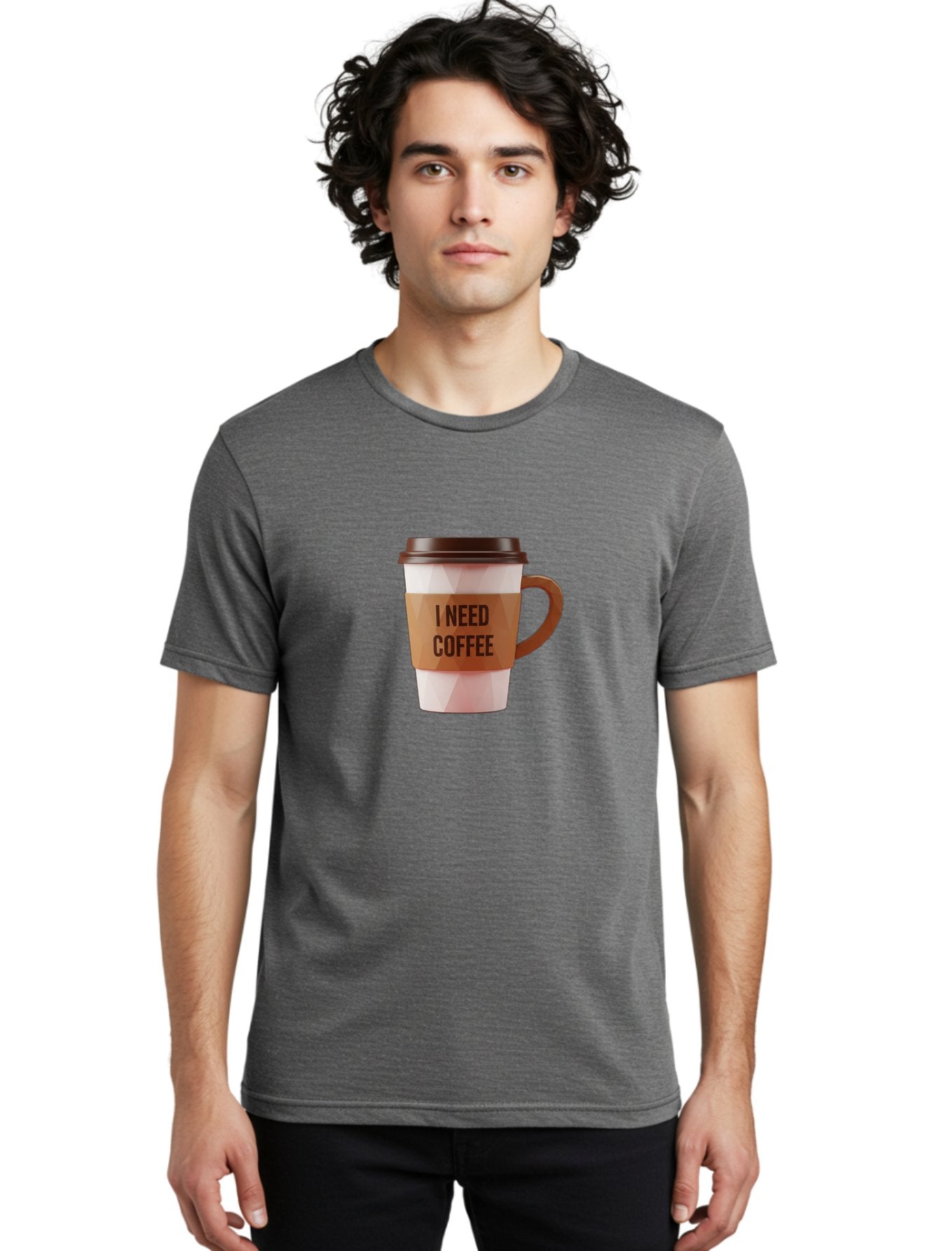 I-Need-Coffee-11 Men'S Graphic Tee, 100% Cotton, Comfortable Casual Summer Wear, Machine Washable, Coffee Cup, Morning Coffee, Coffee Break, Coffee Lover, Daily Grind, Caffeine Fix, To-Go Cup, Disposable Cup Bac060 19