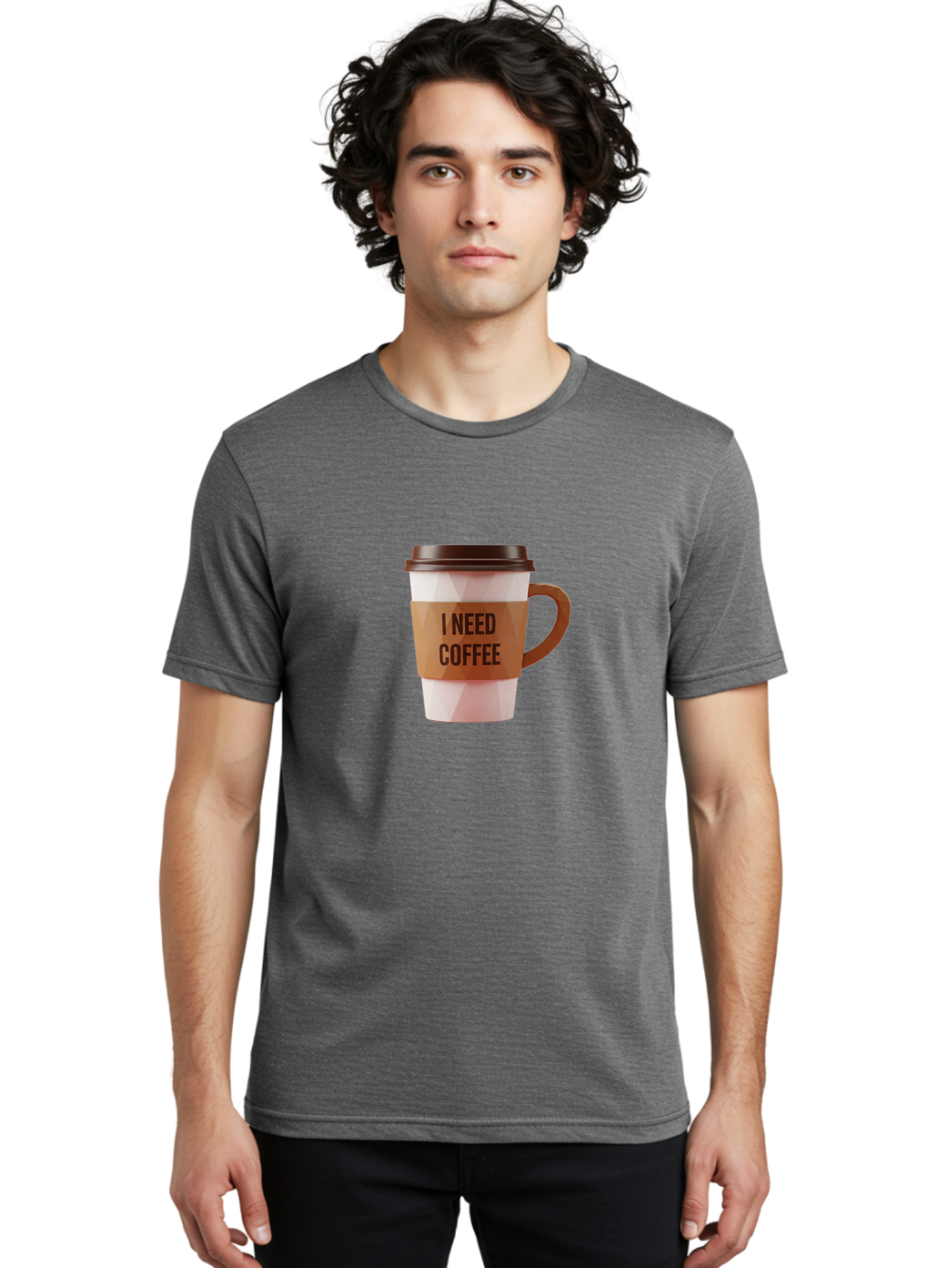 I-Need-Coffee-11 Men'S Graphic Tee, 100% Cotton, Comfortable Casual Summer Wear, Machine Washable, Coffee Cup, Morning Coffee, Coffee Break, Coffee Lover, Daily Grind, Caffeine Fix, To-Go Cup, Disposable Cup Bac060 26