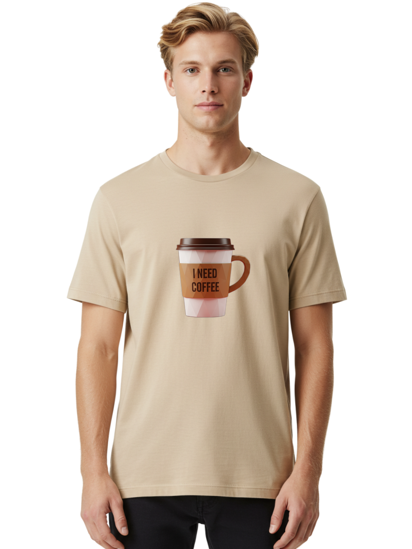 I-Need-Coffee-11 Men'S Graphic Tee, 100% Cotton, Comfortable Casual Summer Wear, Machine Washable, Coffee Cup, Morning Coffee, Coffee Break, Coffee Lover, Daily Grind, Caffeine Fix, To-Go Cup, Disposable Cup Bac060 22