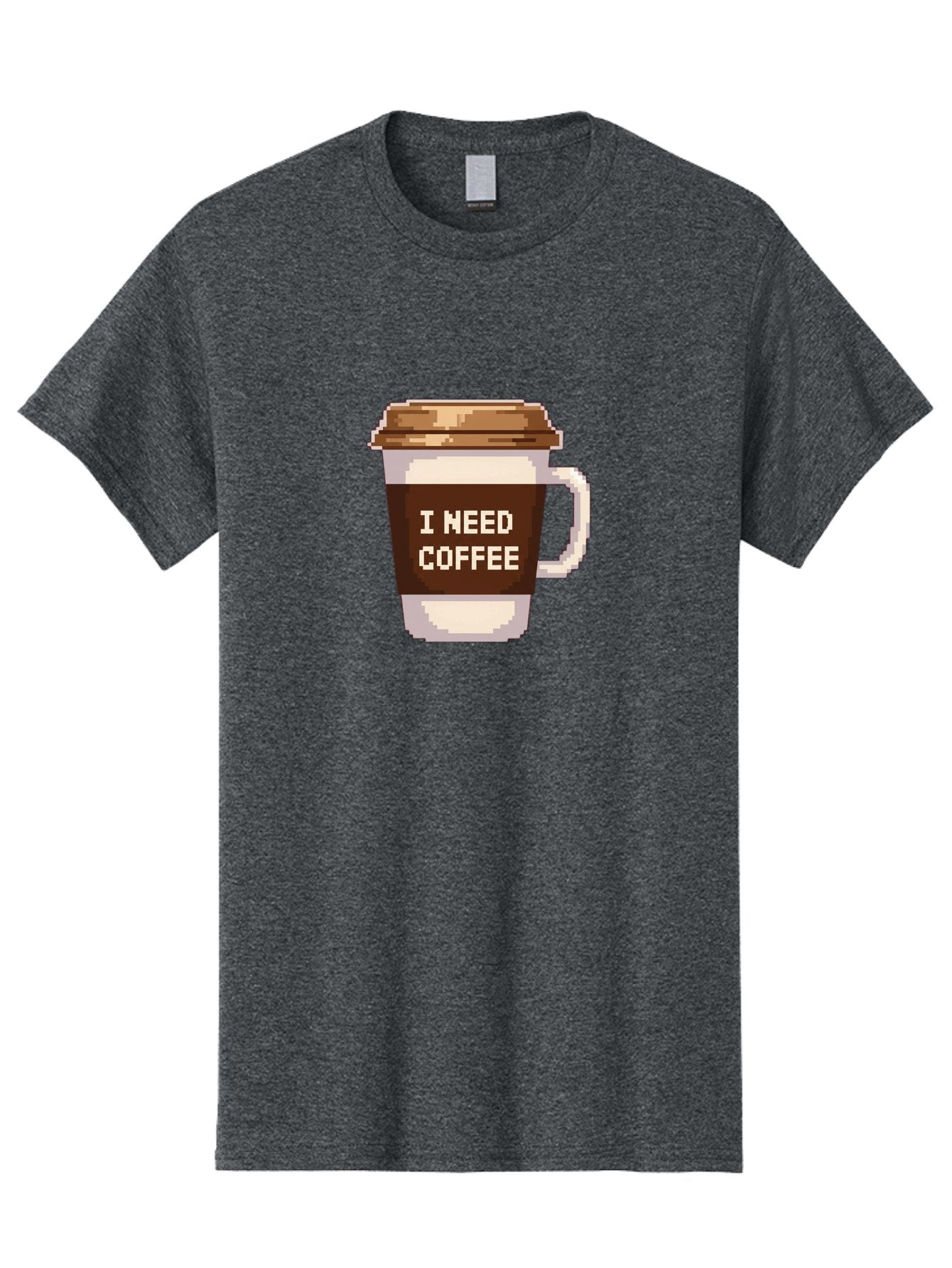 I-Need-Coffee-12 Men'S Graphic Tee, 100% Cotton, Comfortable Casual Summer Wear, Machine Washable, Coffee Cup, Coffee Sleeve, Pixel Art, Coffee Lover, Caffeine Fix, Morning Coffee, Coffee Addiction, Coffee Culture Bac061 15