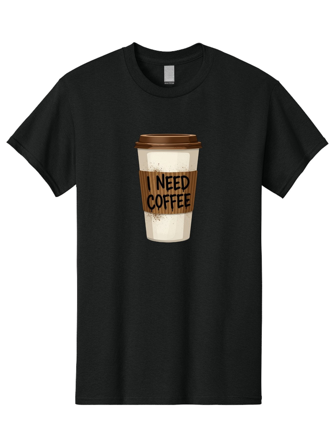 I-Need-Coffee-13 Men'S Graphic Tee, 100% Cotton, Comfortable Casual Summer Wear, Machine Washable, Coffee Cup, Takeaway Coffee, Coffee Sleeve, I Need Coffee, Caffeine Fix, Morning Coffee, Coffee Lover, Coffee Break, Coffee Cup Design Bac062 13