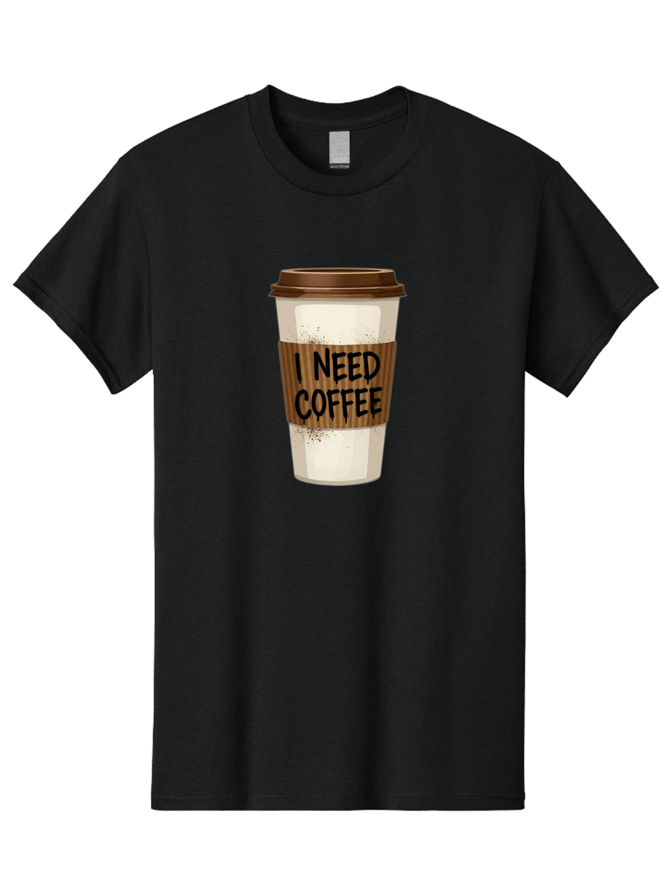 I-Need-Coffee-13 Men'S Graphic Tee, 100% Cotton, Comfortable Casual Summer Wear, Machine Washable, Coffee Cup, Takeaway Coffee, Coffee Sleeve, I Need Coffee, Caffeine Fix, Morning Coffee, Coffee Lover, Coffee Break, Coffee Cup Design Bac062 15