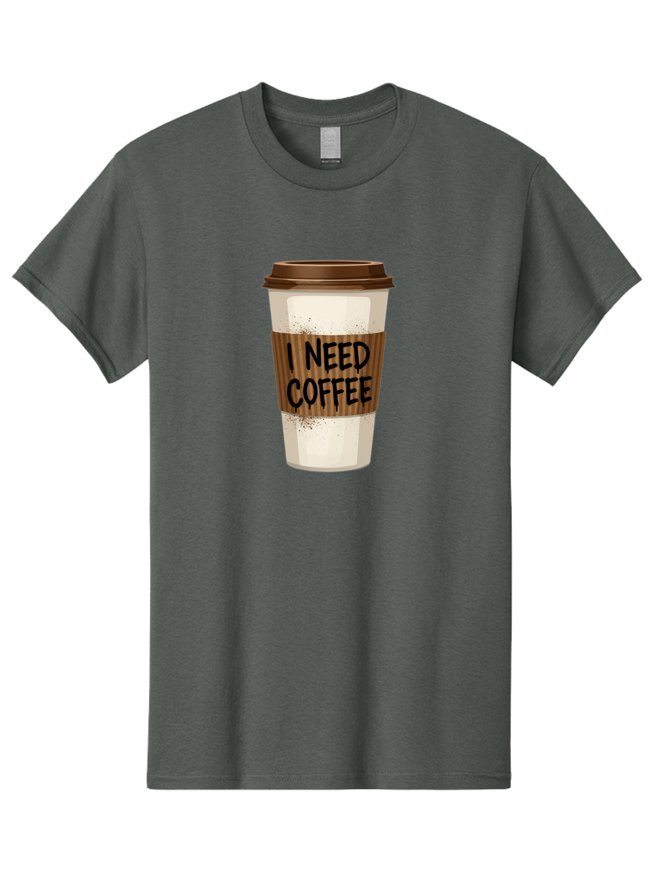 I-Need-Coffee-13 Men'S Graphic Tee, 100% Cotton, Comfortable Casual Summer Wear, Machine Washable, Coffee Cup, Takeaway Coffee, Coffee Sleeve, I Need Coffee, Caffeine Fix, Morning Coffee, Coffee Lover, Coffee Break, Coffee Cup Design Bac062 7