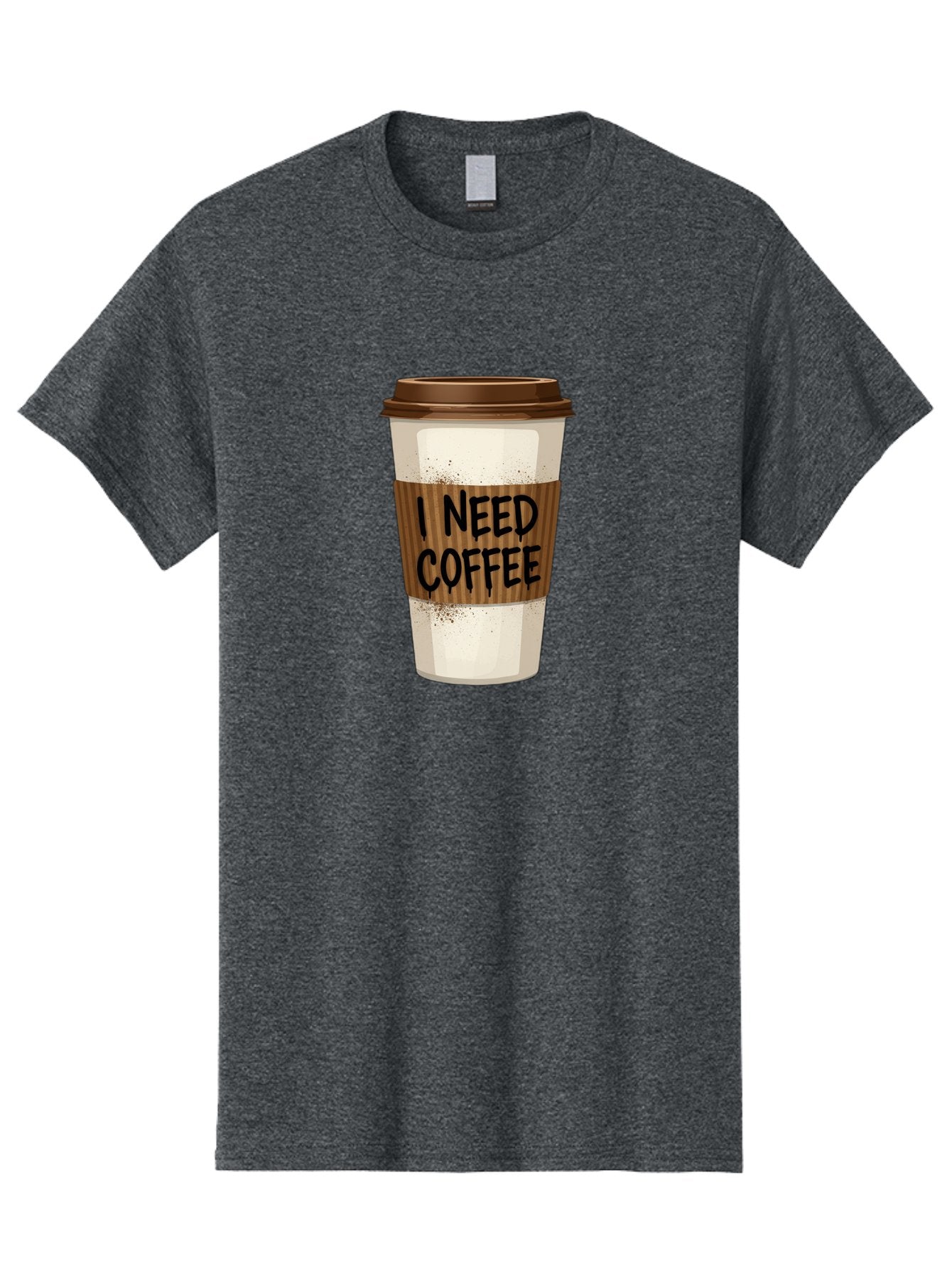 I-Need-Coffee-13 Men'S Graphic Tee, 100% Cotton, Comfortable Casual Summer Wear, Machine Washable, Coffee Cup, Takeaway Coffee, Coffee Sleeve, I Need Coffee, Caffeine Fix, Morning Coffee, Coffee Lover, Coffee Break, Coffee Cup Design Bac062 14