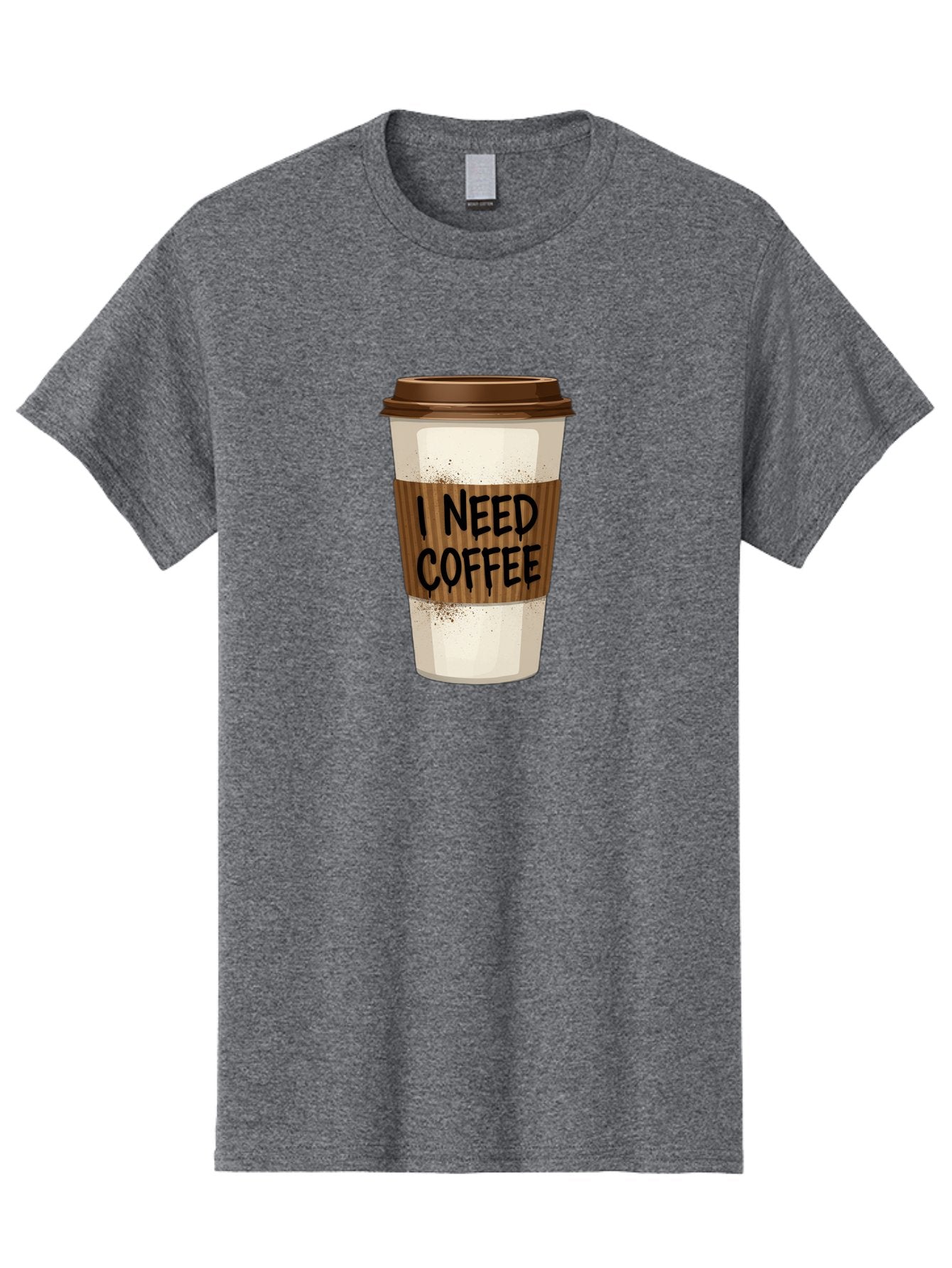 I-Need-Coffee-13 Men'S Graphic Tee, 100% Cotton, Comfortable Casual Summer Wear, Machine Washable, Coffee Cup, Takeaway Coffee, Coffee Sleeve, I Need Coffee, Caffeine Fix, Morning Coffee, Coffee Lover, Coffee Break, Coffee Cup Design Bac062 8