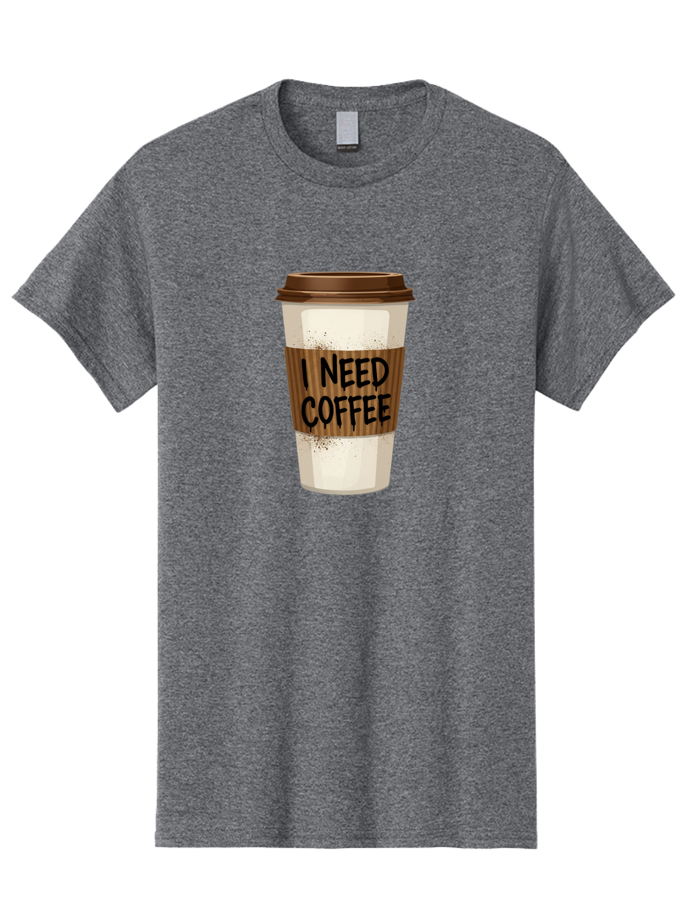 I-Need-Coffee-13 Men'S Graphic Tee, 100% Cotton, Comfortable Casual Summer Wear, Machine Washable, Coffee Cup, Takeaway Coffee, Coffee Sleeve, I Need Coffee, Caffeine Fix, Morning Coffee, Coffee Lover, Coffee Break, Coffee Cup Design Bac062 6