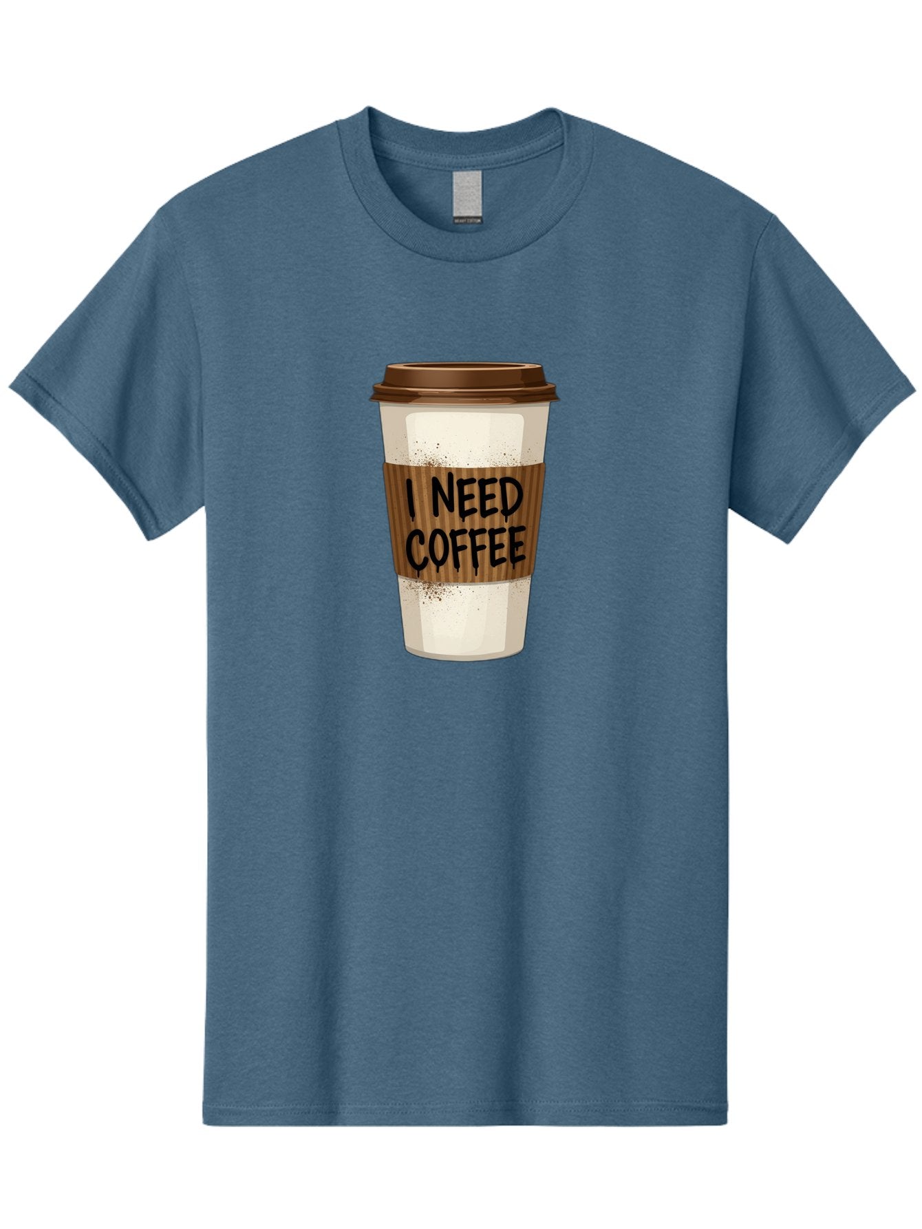 I-Need-Coffee-13 Men'S Graphic Tee, 100% Cotton, Comfortable Casual Summer Wear, Machine Washable, Coffee Cup, Takeaway Coffee, Coffee Sleeve, I Need Coffee, Caffeine Fix, Morning Coffee, Coffee Lover, Coffee Break, Coffee Cup Design Bac062 12