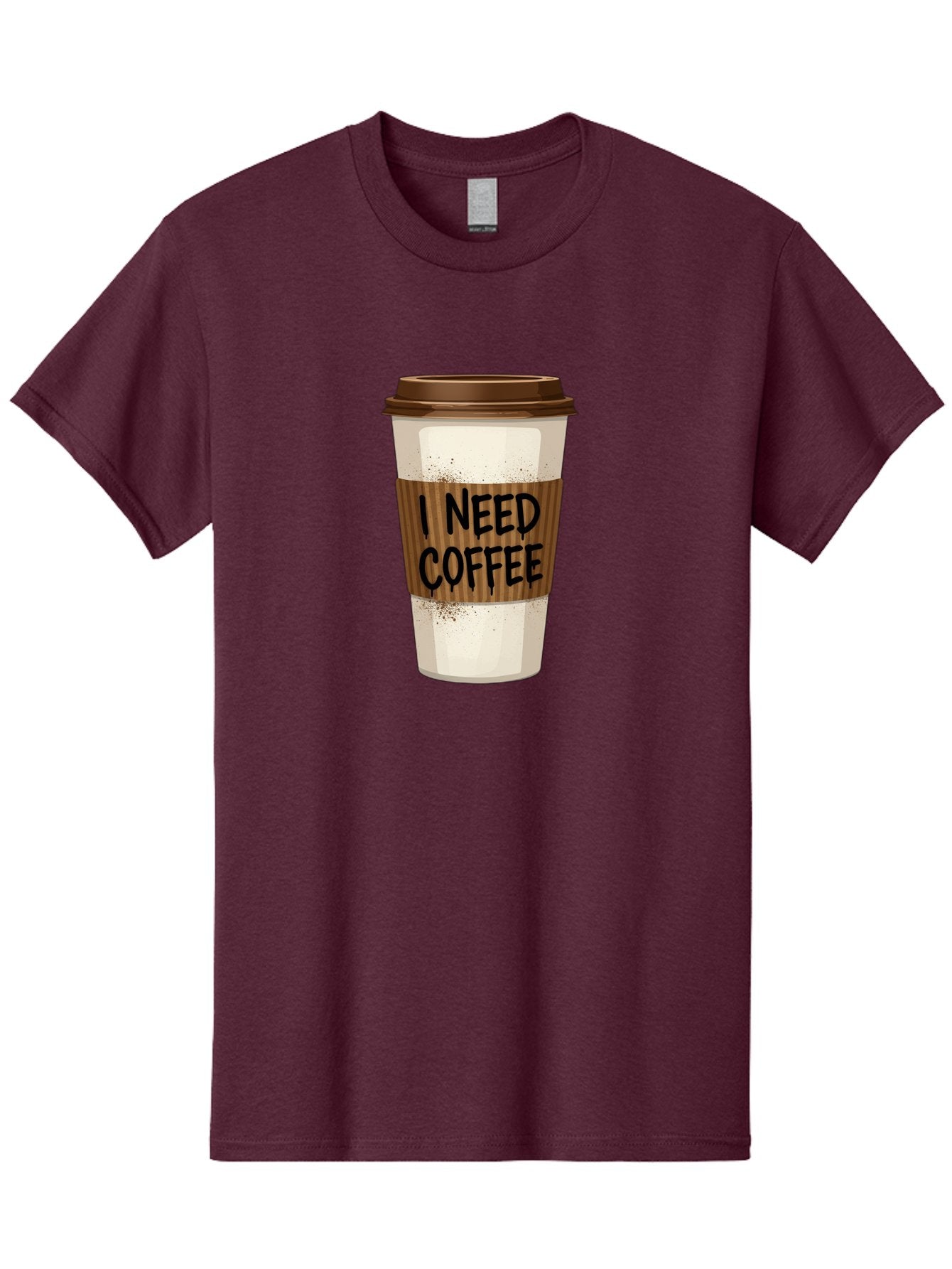 I-Need-Coffee-13 Men'S Graphic Tee, 100% Cotton, Comfortable Casual Summer Wear, Machine Washable, Coffee Cup, Takeaway Coffee, Coffee Sleeve, I Need Coffee, Caffeine Fix, Morning Coffee, Coffee Lover, Coffee Break, Coffee Cup Design Bac062 4