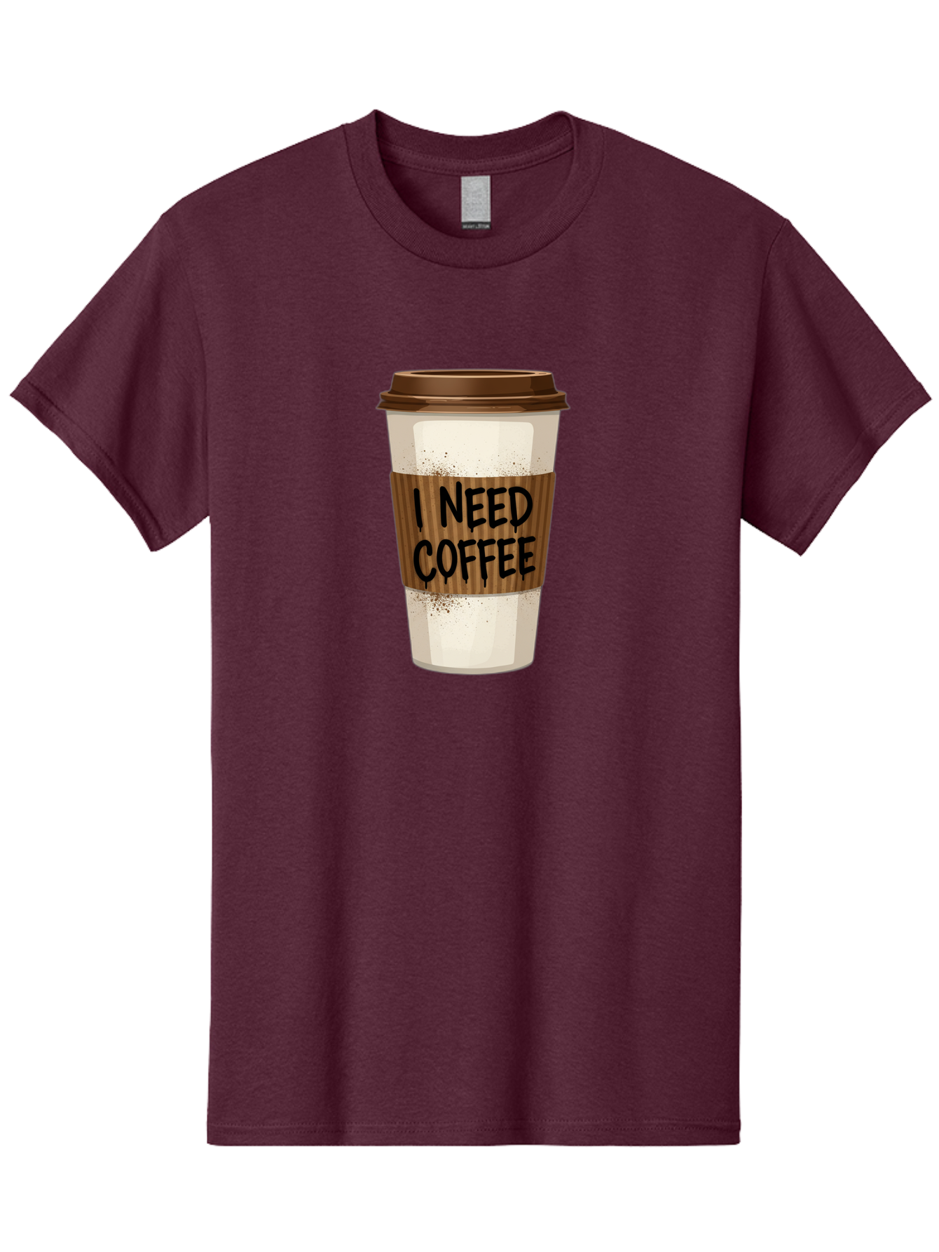 I-Need-Coffee-13 Men'S Graphic Tee, 100% Cotton, Comfortable Casual Summer Wear, Machine Washable, Coffee Cup, Takeaway Coffee, Coffee Sleeve, I Need Coffee, Caffeine Fix, Morning Coffee, Coffee Lover, Coffee Break, Coffee Cup Design Bac062 12