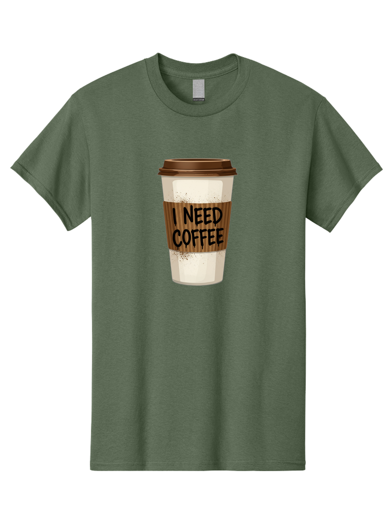 I-Need-Coffee-13 Men'S Graphic Tee, 100% Cotton, Comfortable Casual Summer Wear, Machine Washable, Coffee Cup, Takeaway Coffee, Coffee Sleeve, I Need Coffee, Caffeine Fix, Morning Coffee, Coffee Lover, Coffee Break, Coffee Cup Design Bac062 5