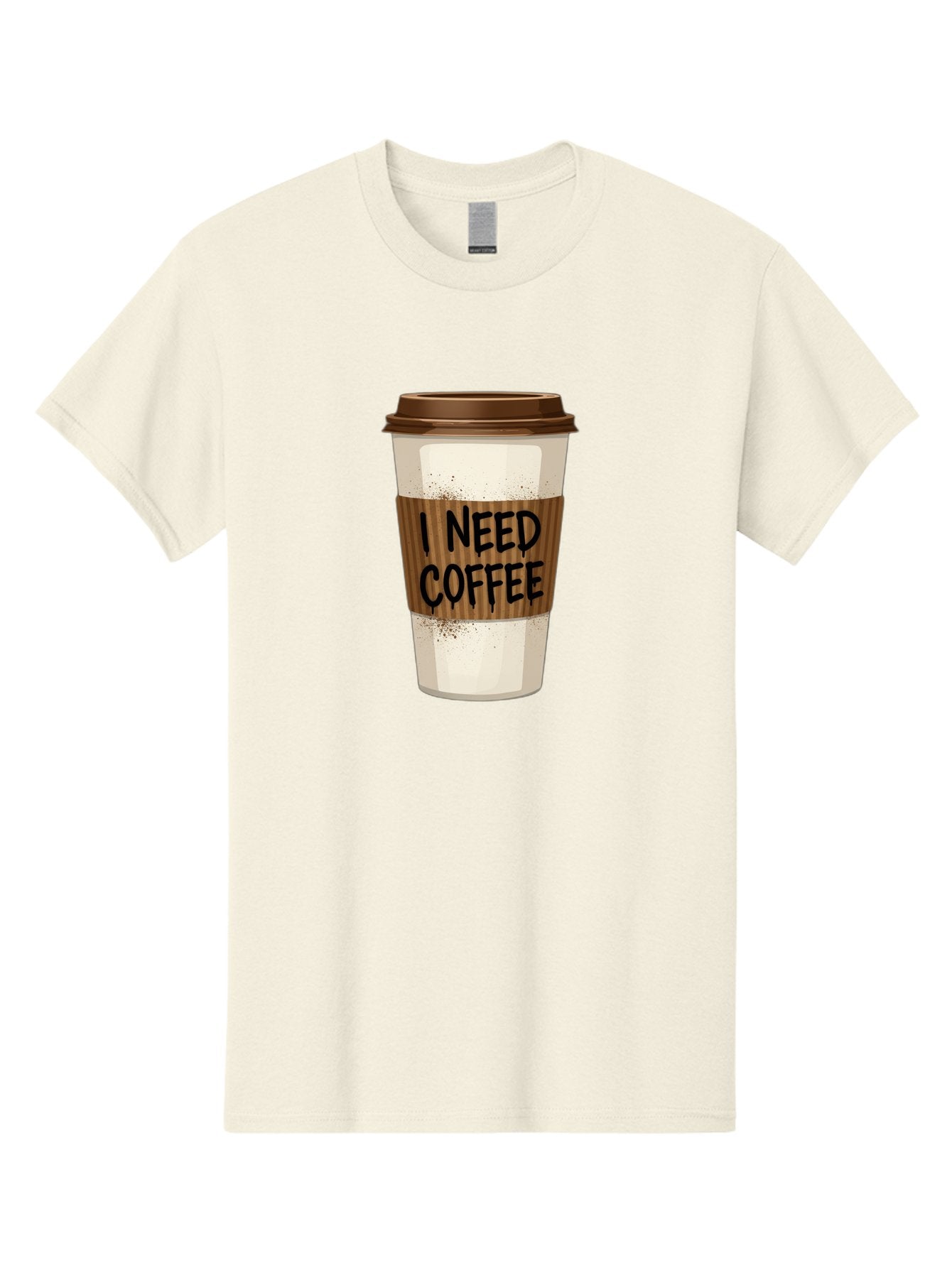 I-Need-Coffee-13 Men'S Graphic Tee, 100% Cotton, Comfortable Casual Summer Wear, Machine Washable, Coffee Cup, Takeaway Coffee, Coffee Sleeve, I Need Coffee, Caffeine Fix, Morning Coffee, Coffee Lover, Coffee Break, Coffee Cup Design Bac062 10