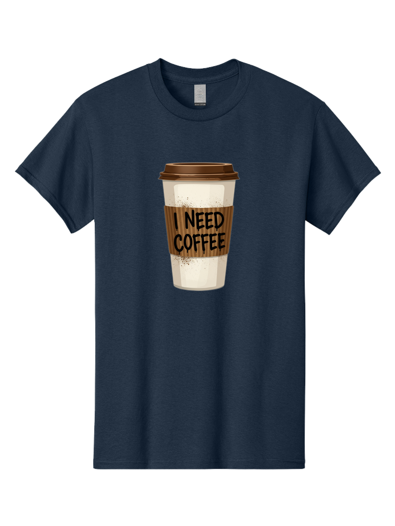 I-Need-Coffee-13 Men'S Graphic Tee, 100% Cotton, Comfortable Casual Summer Wear, Machine Washable, Coffee Cup, Takeaway Coffee, Coffee Sleeve, I Need Coffee, Caffeine Fix, Morning Coffee, Coffee Lover, Coffee Break, Coffee Cup Design Bac062 13
