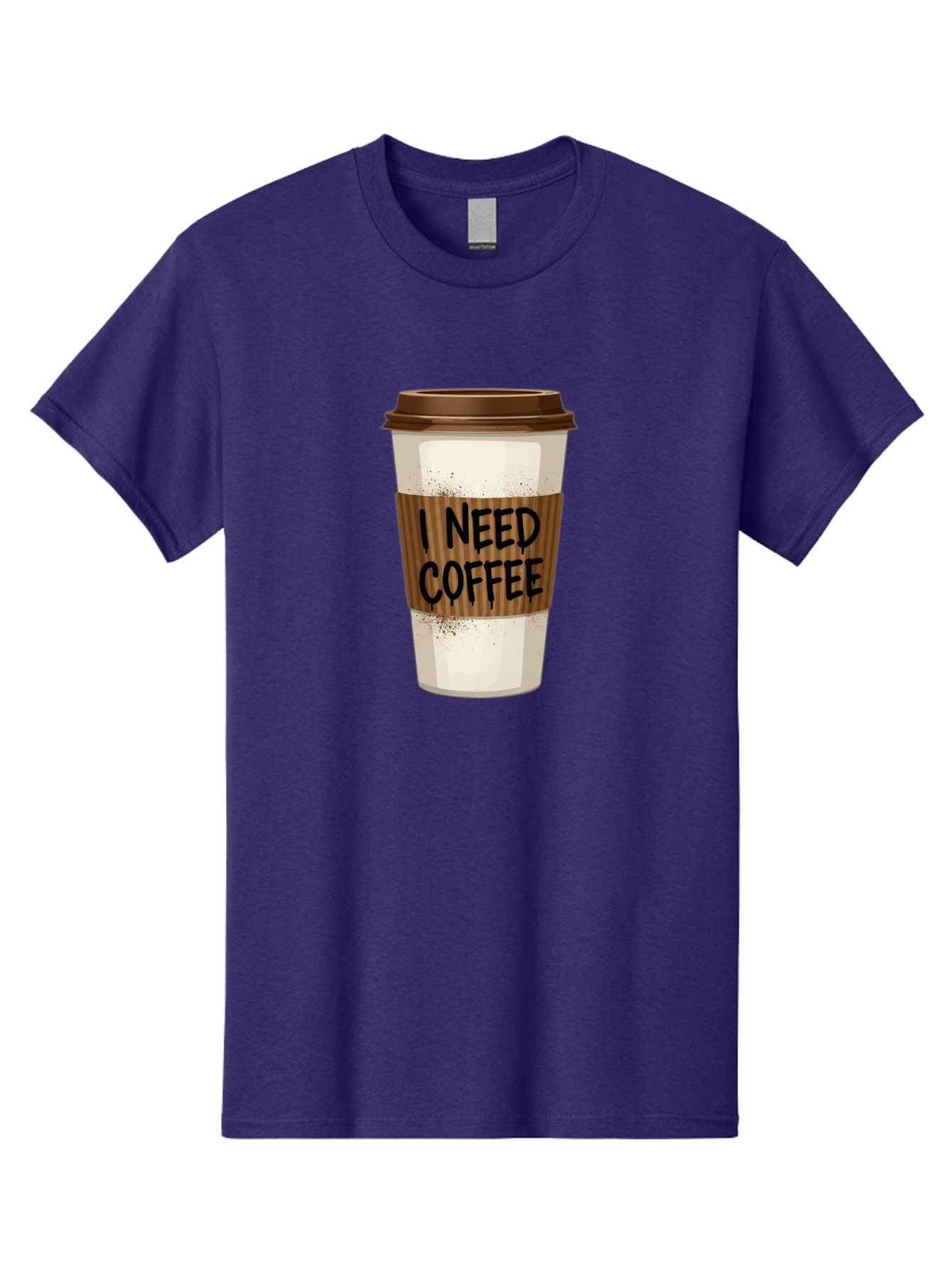 I-Need-Coffee-13 Men'S Graphic Tee, 100% Cotton, Comfortable Casual Summer Wear, Machine Washable, Coffee Cup, Takeaway Coffee, Coffee Sleeve, I Need Coffee, Caffeine Fix, Morning Coffee, Coffee Lover, Coffee Break, Coffee Cup Design Bac062 4