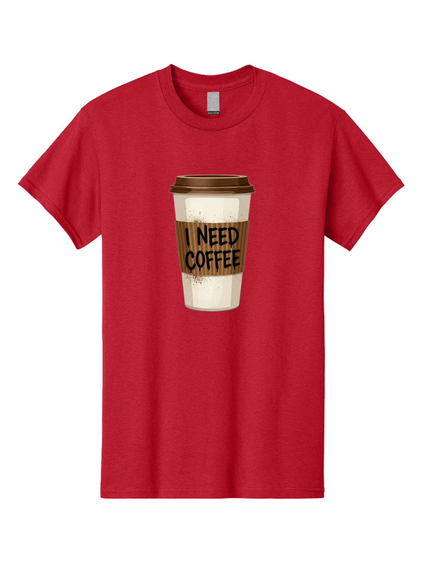 I-Need-Coffee-13 Men'S Graphic Tee, 100% Cotton, Comfortable Casual Summer Wear, Machine Washable, Coffee Cup, Takeaway Coffee, Coffee Sleeve, I Need Coffee, Caffeine Fix, Morning Coffee, Coffee Lover, Coffee Break, Coffee Cup Design Bac062 10
