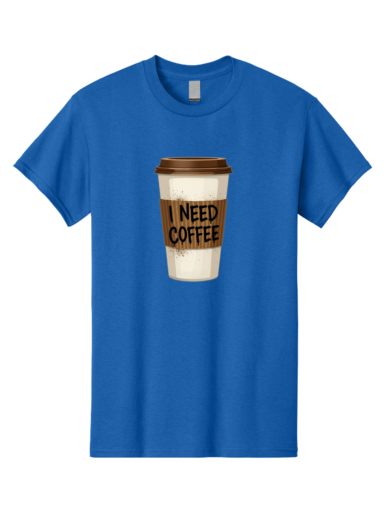 I-Need-Coffee-13 Men'S Graphic Tee, 100% Cotton, Comfortable Casual Summer Wear, Machine Washable, Coffee Cup, Takeaway Coffee, Coffee Sleeve, I Need Coffee, Caffeine Fix, Morning Coffee, Coffee Lover, Coffee Break, Coffee Cup Design Bac062 8