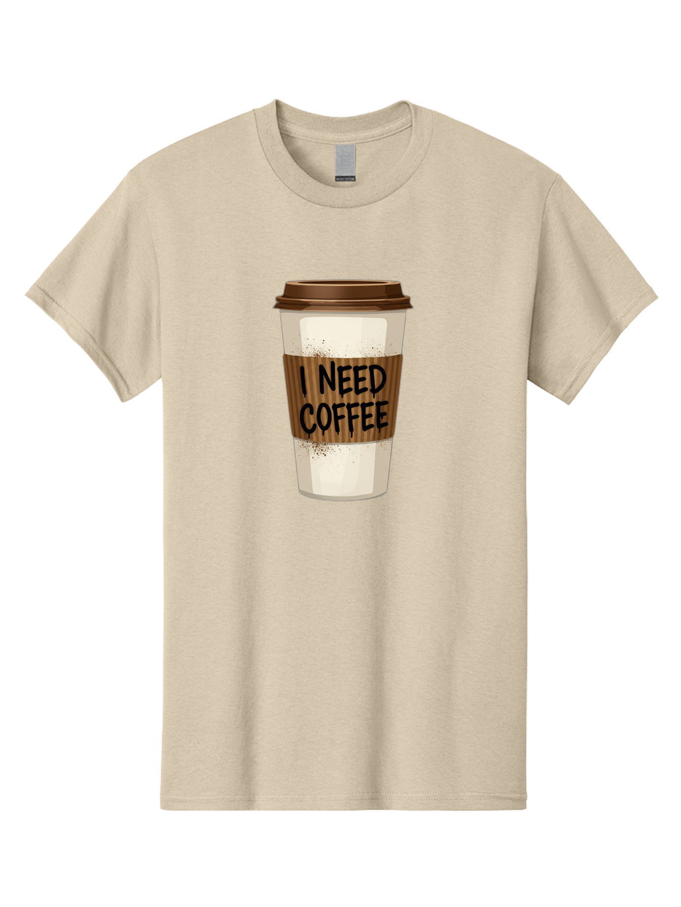 I-Need-Coffee-13 Men'S Graphic Tee, 100% Cotton, Comfortable Casual Summer Wear, Machine Washable, Coffee Cup, Takeaway Coffee, Coffee Sleeve, I Need Coffee, Caffeine Fix, Morning Coffee, Coffee Lover, Coffee Break, Coffee Cup Design Bac062 11
