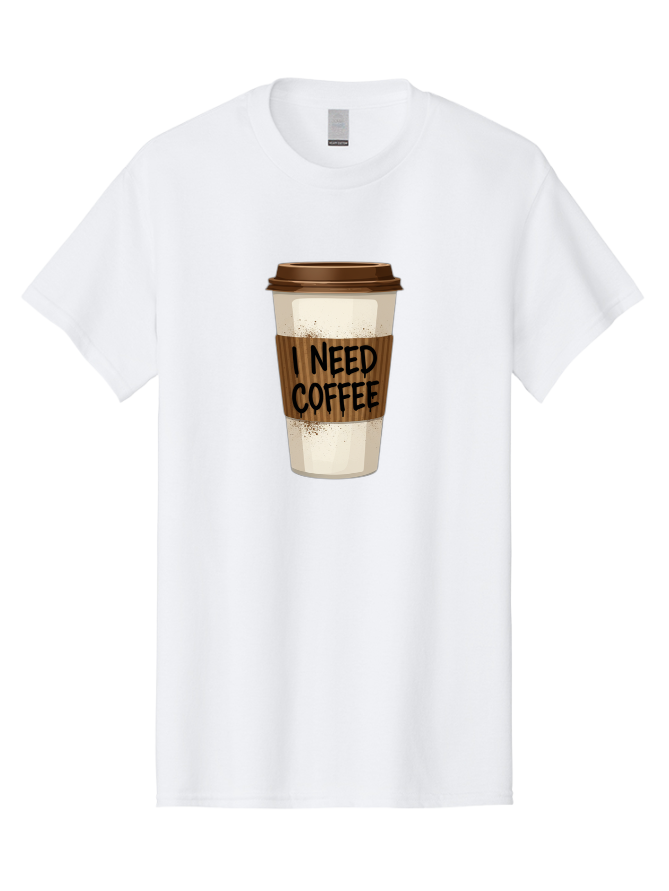 I-Need-Coffee-13 Men'S Graphic Tee, 100% Cotton, Comfortable Casual Summer Wear, Machine Washable, Coffee Cup, Takeaway Coffee, Coffee Sleeve, I Need Coffee, Caffeine Fix, Morning Coffee, Coffee Lover, Coffee Break, Coffee Cup Design Bac062 9