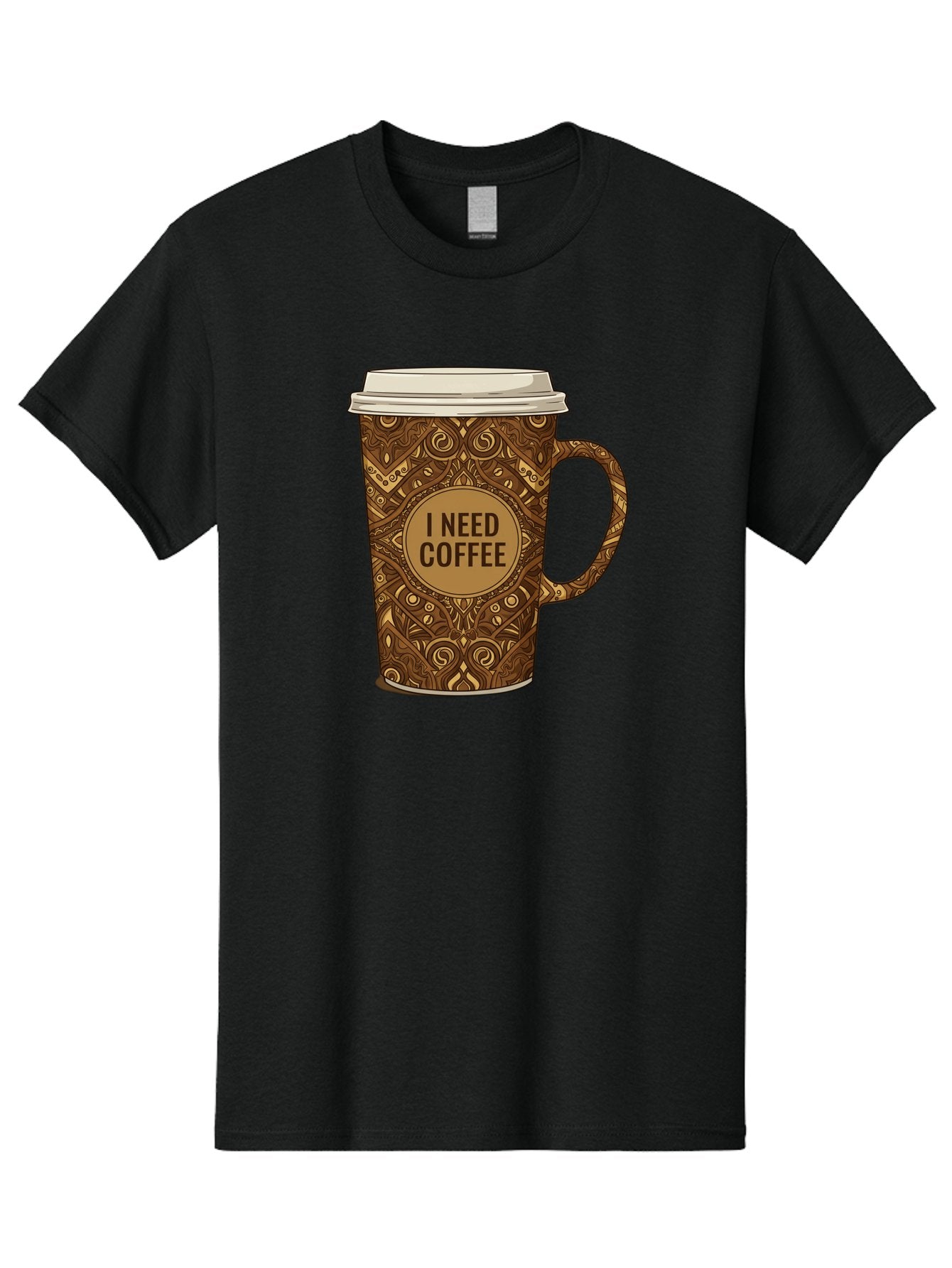 I-Need-Coffee-14 Men'S Graphic Tee, 100% Cotton, Comfortable Casual Summer Wear, Machine Washable, Coffee Cup, Takeaway Coffee, Coffee Lover, Morning Coffee, Coffee Break, Coffee Time, Coffee Addiction, Coffee Culture, Coffee Design, Bac063 9