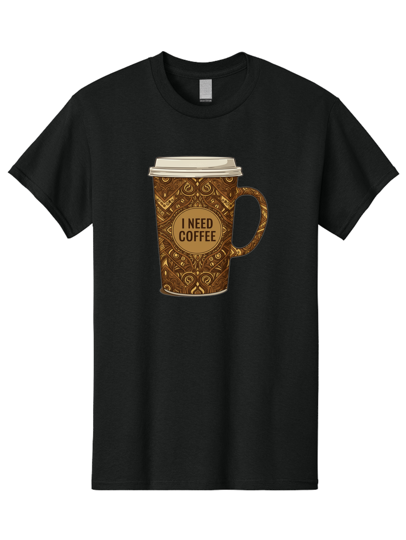 I-Need-Coffee-14 Men'S Graphic Tee, 100% Cotton, Comfortable Casual Summer Wear, Machine Washable, Coffee Cup, Takeaway Coffee, Coffee Lover, Morning Coffee, Coffee Break, Coffee Time, Coffee Addiction, Coffee Culture, Coffee Design, Bac063 5