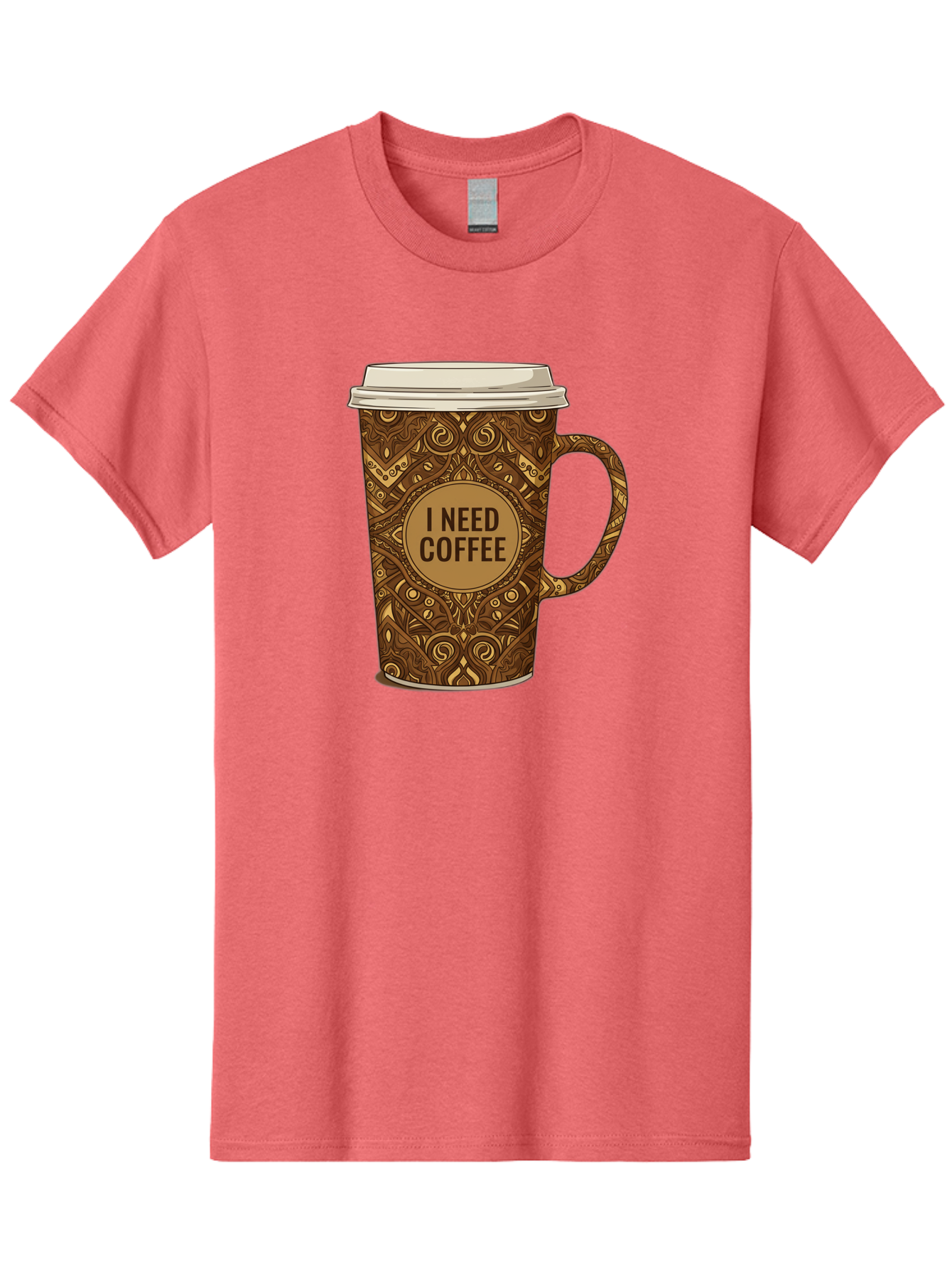 I-Need-Coffee-14 Men'S Graphic Tee, 100% Cotton, Comfortable Casual Summer Wear, Machine Washable, Coffee Cup, Takeaway Coffee, Coffee Lover, Morning Coffee, Coffee Break, Coffee Time, Coffee Addiction, Coffee Culture, Coffee Design, Bac063 13