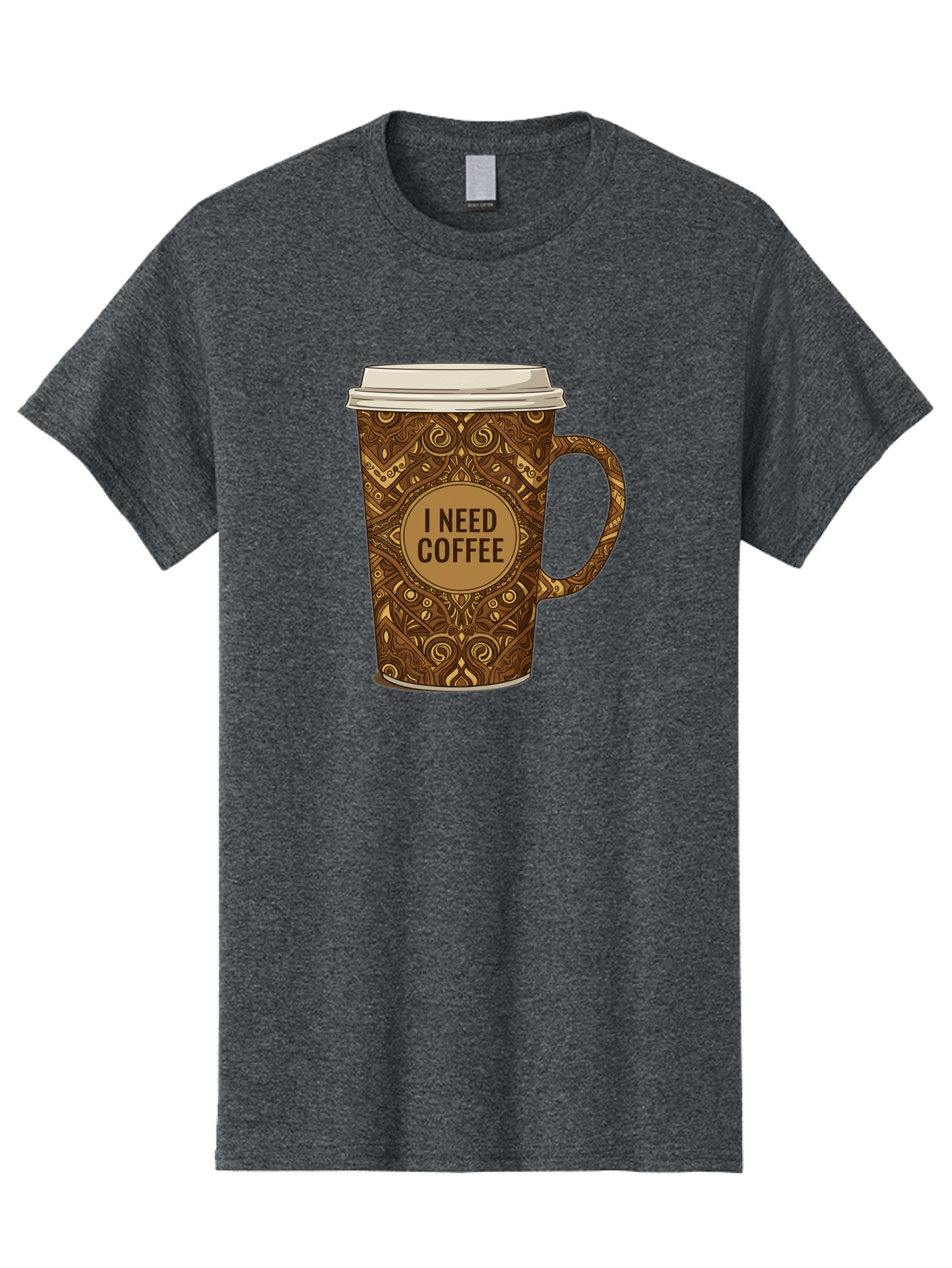 I-Need-Coffee-14 Men'S Graphic Tee, 100% Cotton, Comfortable Casual Summer Wear, Machine Washable, Coffee Cup, Takeaway Coffee, Coffee Lover, Morning Coffee, Coffee Break, Coffee Time, Coffee Addiction, Coffee Culture, Coffee Design, Bac063 3