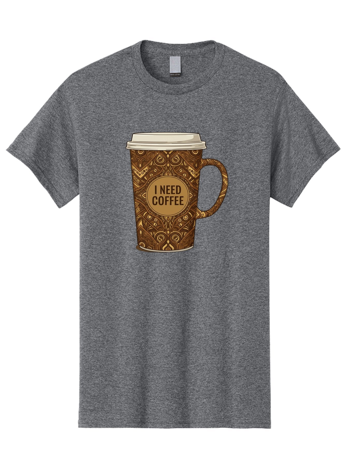 I-Need-Coffee-14 Men'S Graphic Tee, 100% Cotton, Comfortable Casual Summer Wear, Machine Washable, Coffee Cup, Takeaway Coffee, Coffee Lover, Morning Coffee, Coffee Break, Coffee Time, Coffee Addiction, Coffee Culture, Coffee Design, Bac063 11