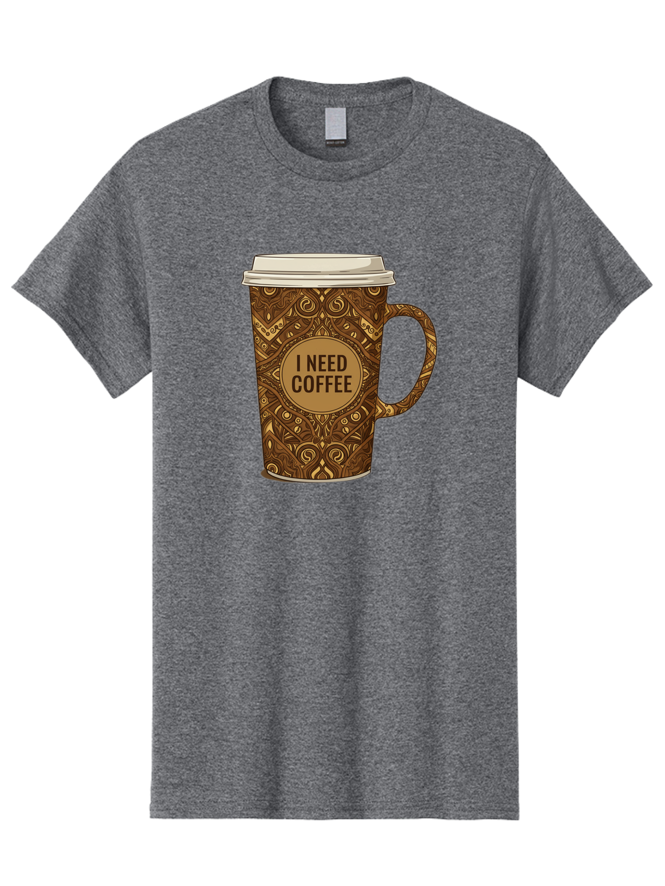 I-Need-Coffee-14 Men'S Graphic Tee, 100% Cotton, Comfortable Casual Summer Wear, Machine Washable, Coffee Cup, Takeaway Coffee, Coffee Lover, Morning Coffee, Coffee Break, Coffee Time, Coffee Addiction, Coffee Culture, Coffee Design, Bac063 4