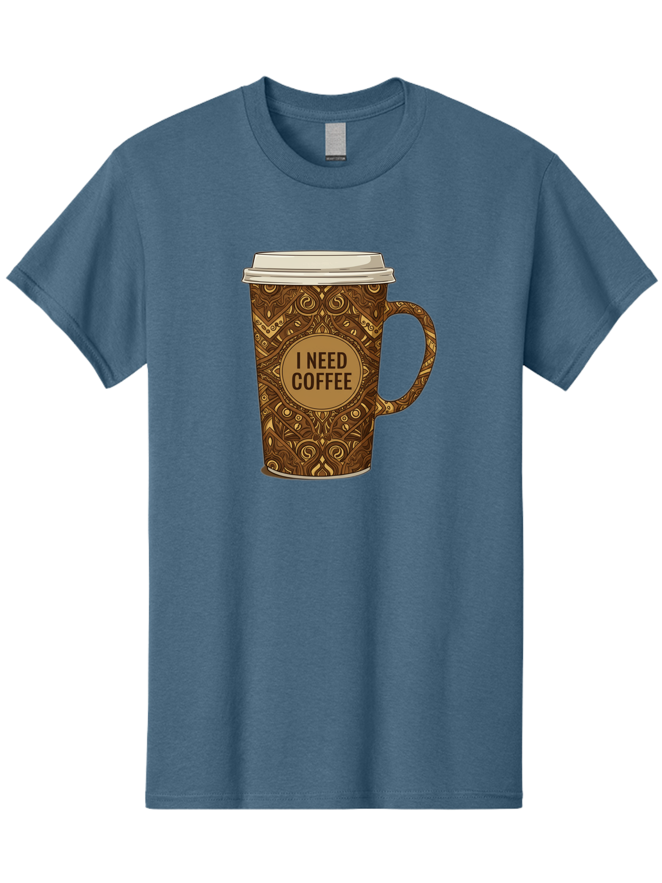 I-Need-Coffee-14 Men'S Graphic Tee, 100% Cotton, Comfortable Casual Summer Wear, Machine Washable, Coffee Cup, Takeaway Coffee, Coffee Lover, Morning Coffee, Coffee Break, Coffee Time, Coffee Addiction, Coffee Culture, Coffee Design, Bac063 8