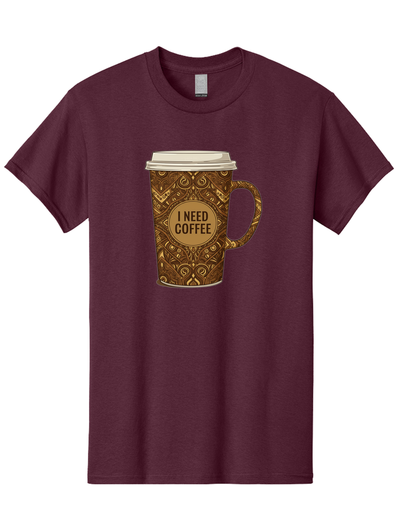 I-Need-Coffee-14 Men'S Graphic Tee, 100% Cotton, Comfortable Casual Summer Wear, Machine Washable, Coffee Cup, Takeaway Coffee, Coffee Lover, Morning Coffee, Coffee Break, Coffee Time, Coffee Addiction, Coffee Culture, Coffee Design, Bac063 7