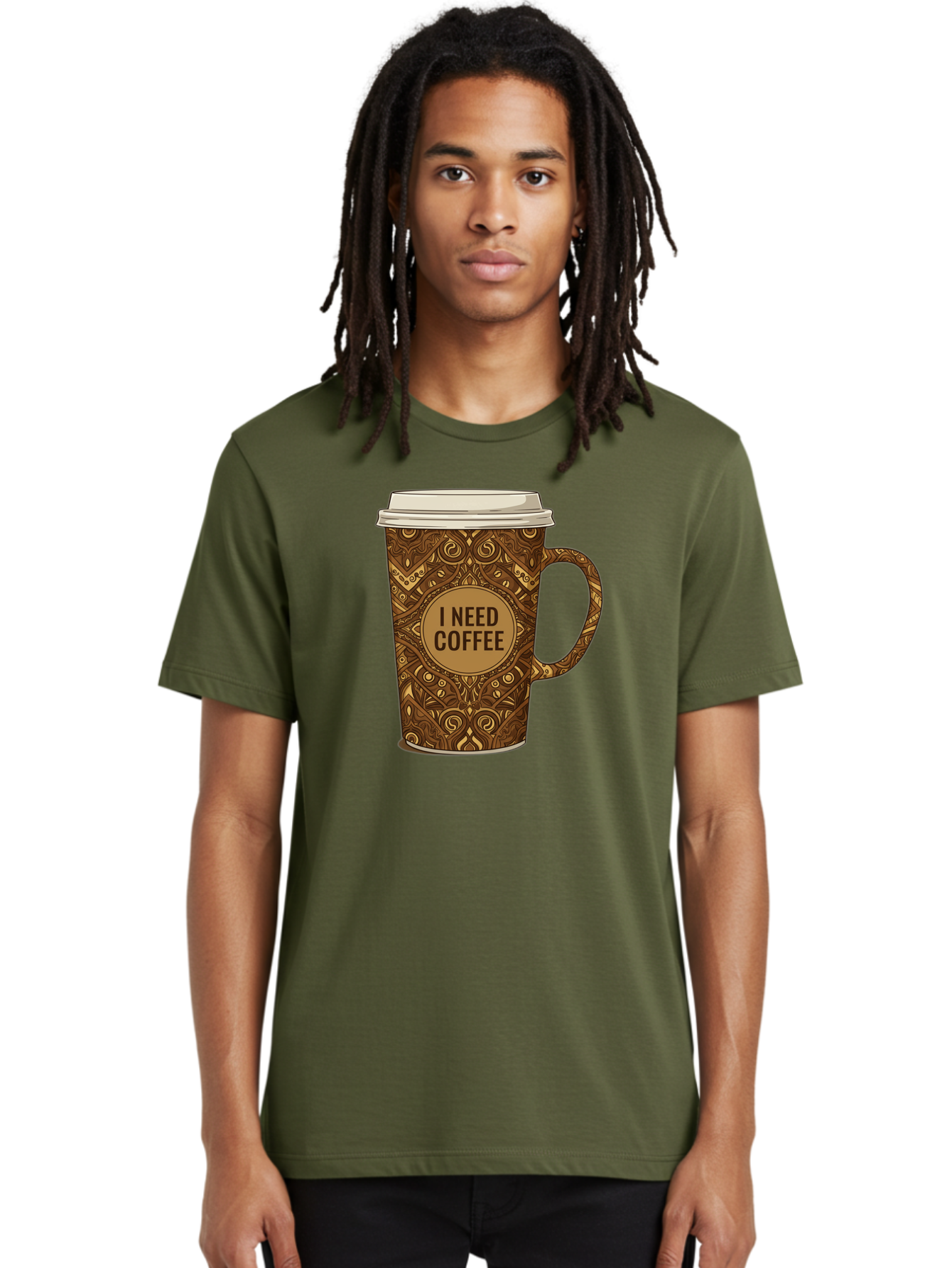 I-Need-Coffee-14 Men'S Graphic Tee, 100% Cotton, Comfortable Casual Summer Wear, Machine Washable, Coffee Cup, Takeaway Coffee, Coffee Lover, Morning Coffee, Coffee Break, Coffee Time, Coffee Addiction, Coffee Culture, Coffee Design, Bac063 17