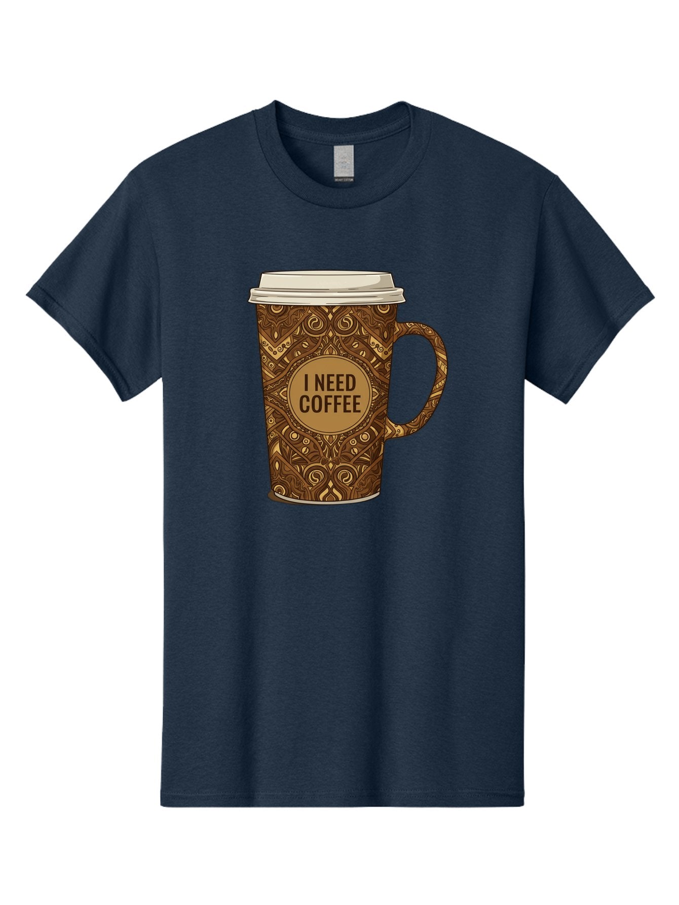 I-Need-Coffee-14 Men'S Graphic Tee, 100% Cotton, Comfortable Casual Summer Wear, Machine Washable, Coffee Cup, Takeaway Coffee, Coffee Lover, Morning Coffee, Coffee Break, Coffee Time, Coffee Addiction, Coffee Culture, Coffee Design, Bac063 3