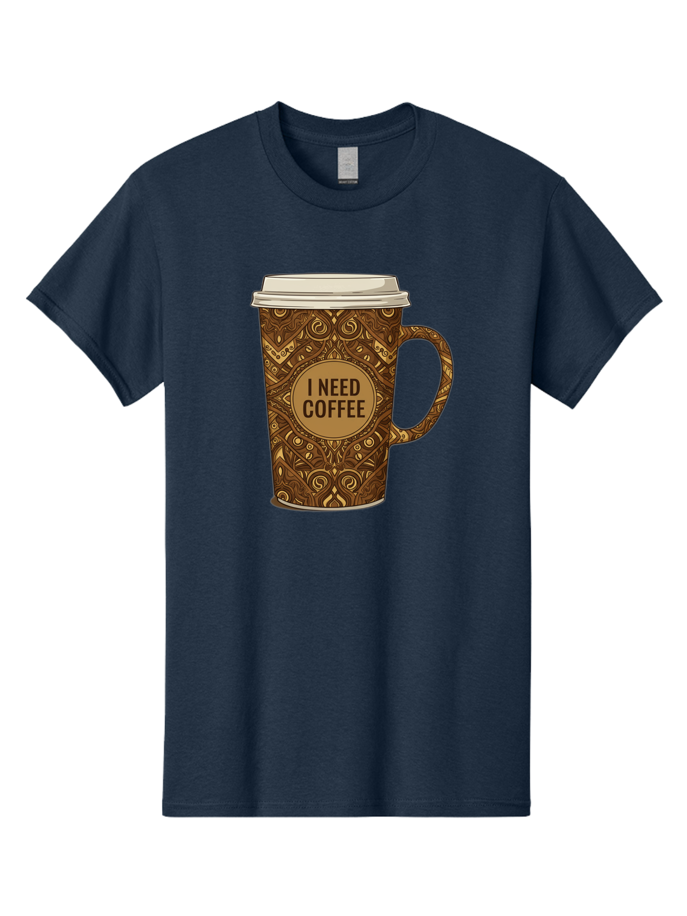 I-Need-Coffee-14 Men'S Graphic Tee, 100% Cotton, Comfortable Casual Summer Wear, Machine Washable, Coffee Cup, Takeaway Coffee, Coffee Lover, Morning Coffee, Coffee Break, Coffee Time, Coffee Addiction, Coffee Culture, Coffee Design, Bac063 9