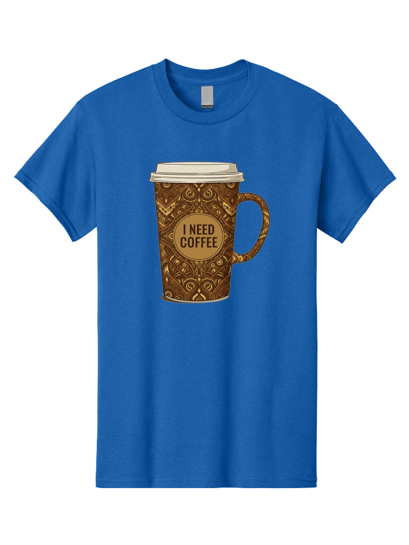 I-Need-Coffee-14 Men'S Graphic Tee, 100% Cotton, Comfortable Casual Summer Wear, Machine Washable, Coffee Cup, Takeaway Coffee, Coffee Lover, Morning Coffee, Coffee Break, Coffee Time, Coffee Addiction, Coffee Culture, Coffee Design, Bac063 14