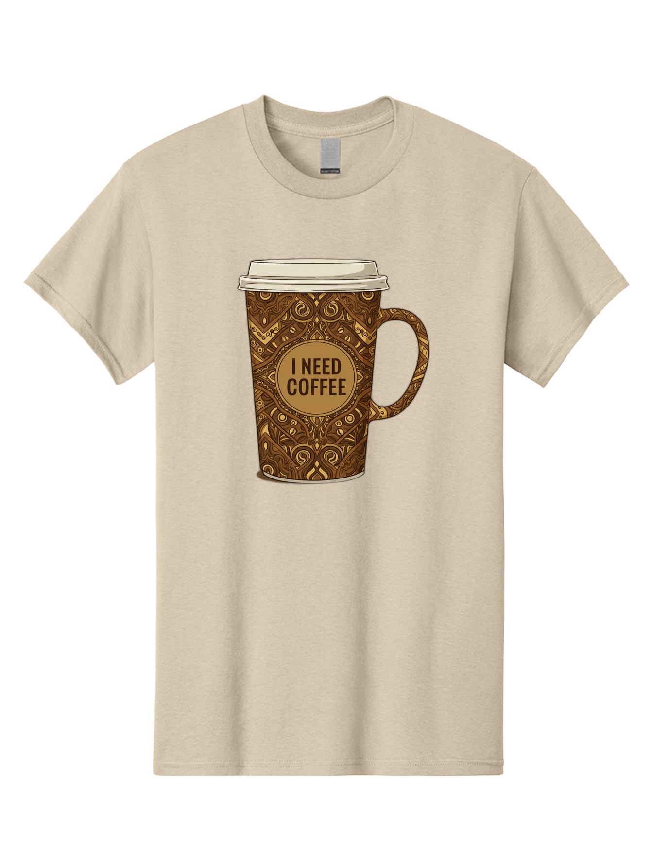 I-Need-Coffee-14 Men'S Graphic Tee, 100% Cotton, Comfortable Casual Summer Wear, Machine Washable, Coffee Cup, Takeaway Coffee, Coffee Lover, Morning Coffee, Coffee Break, Coffee Time, Coffee Addiction, Coffee Culture, Coffee Design, Bac063 11