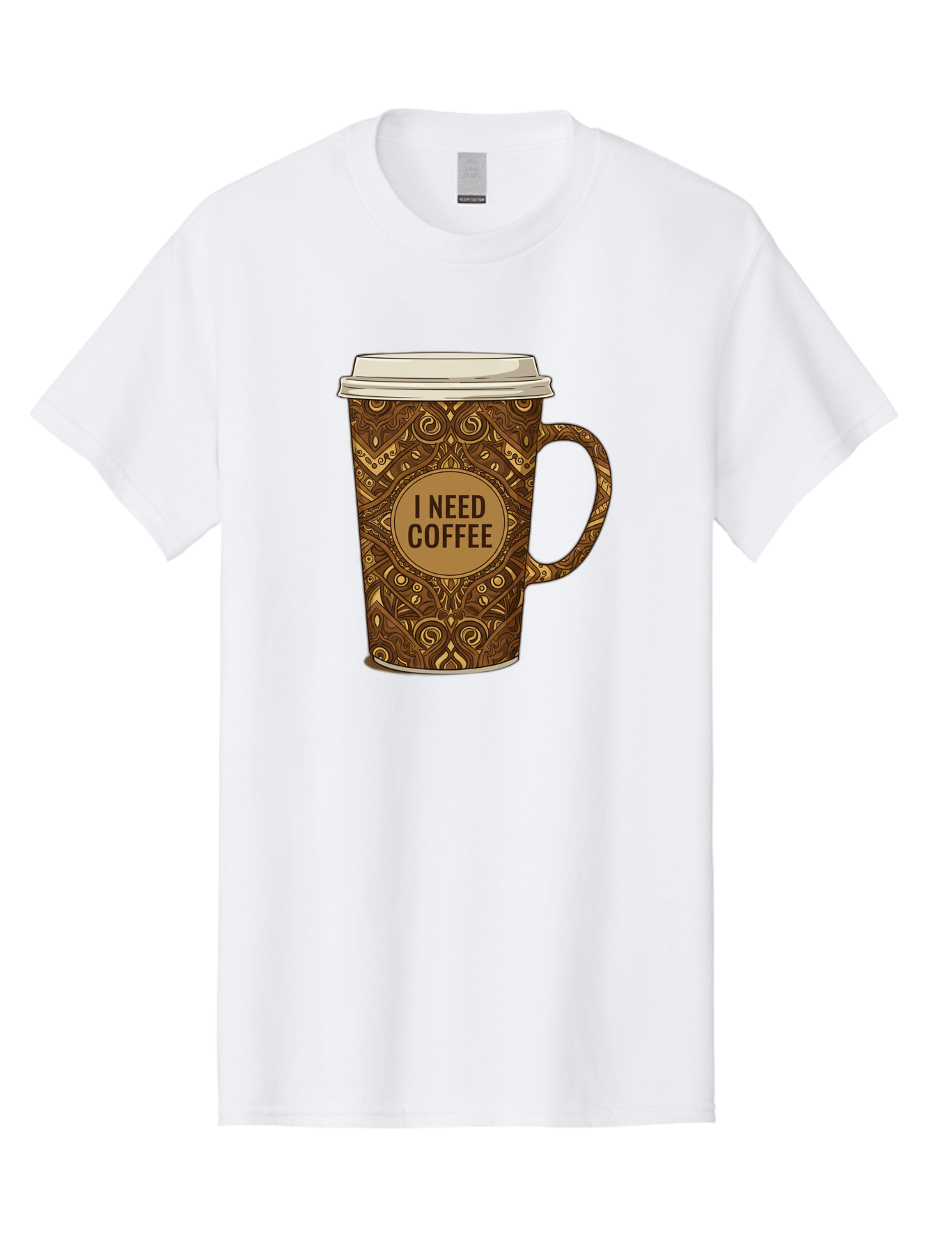 I-Need-Coffee-14 Men'S Graphic Tee, 100% Cotton, Comfortable Casual Summer Wear, Machine Washable, Coffee Cup, Takeaway Coffee, Coffee Lover, Morning Coffee, Coffee Break, Coffee Time, Coffee Addiction, Coffee Culture, Coffee Design, Bac063 6