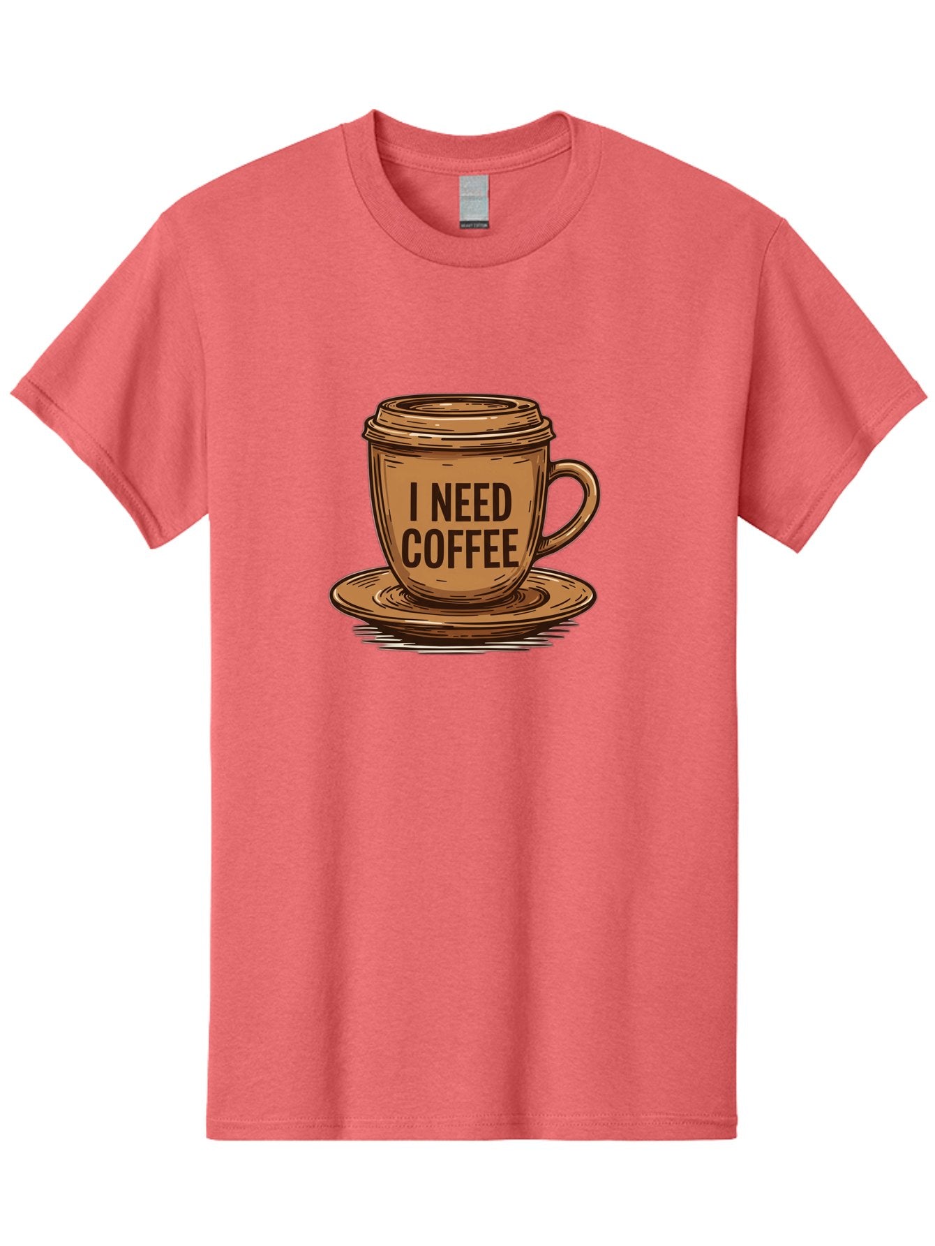 I-Need-Coffee-15 Men'S Graphic Tee, 100% Cotton, Comfortable Casual Summer Wear, Machine Washable, Coffee Cup, Coffee Break, Morning Pick-Me-Up, Caffeine Fix, Humorous Illustration, Coffee Lover, Coffee Addiction Bac064