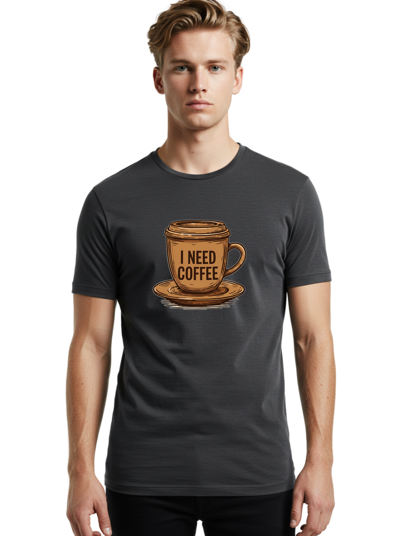 I-Need-Coffee-15 Men'S Graphic Tee, 100% Cotton, Comfortable Casual Summer Wear, Machine Washable, Coffee Cup, Coffee Break, Morning Pick-Me-Up, Caffeine Fix, Humorous Illustration, Coffee Lover, Coffee Addiction Bac064 27