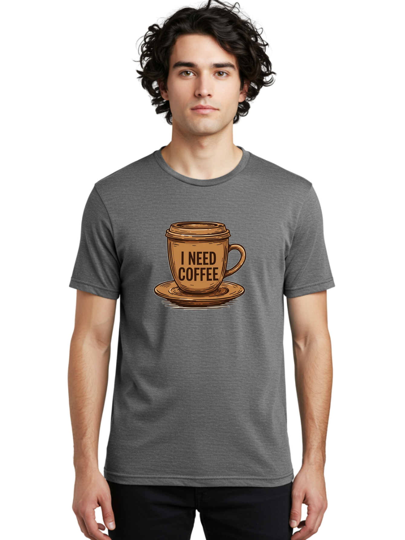 I-Need-Coffee-15 Men'S Graphic Tee, 100% Cotton, Comfortable Casual Summer Wear, Machine Washable, Coffee Cup, Coffee Break, Morning Pick-Me-Up, Caffeine Fix, Humorous Illustration, Coffee Lover, Coffee Addiction Bac064 28