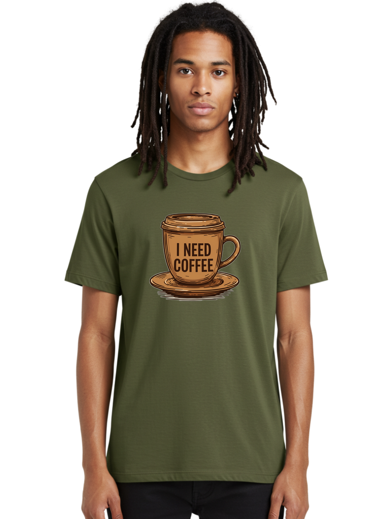 I-Need-Coffee-15 Men'S Graphic Tee, 100% Cotton, Comfortable Casual Summer Wear, Machine Washable, Coffee Cup, Coffee Break, Morning Pick-Me-Up, Caffeine Fix, Humorous Illustration, Coffee Lover, Coffee Addiction Bac064 17