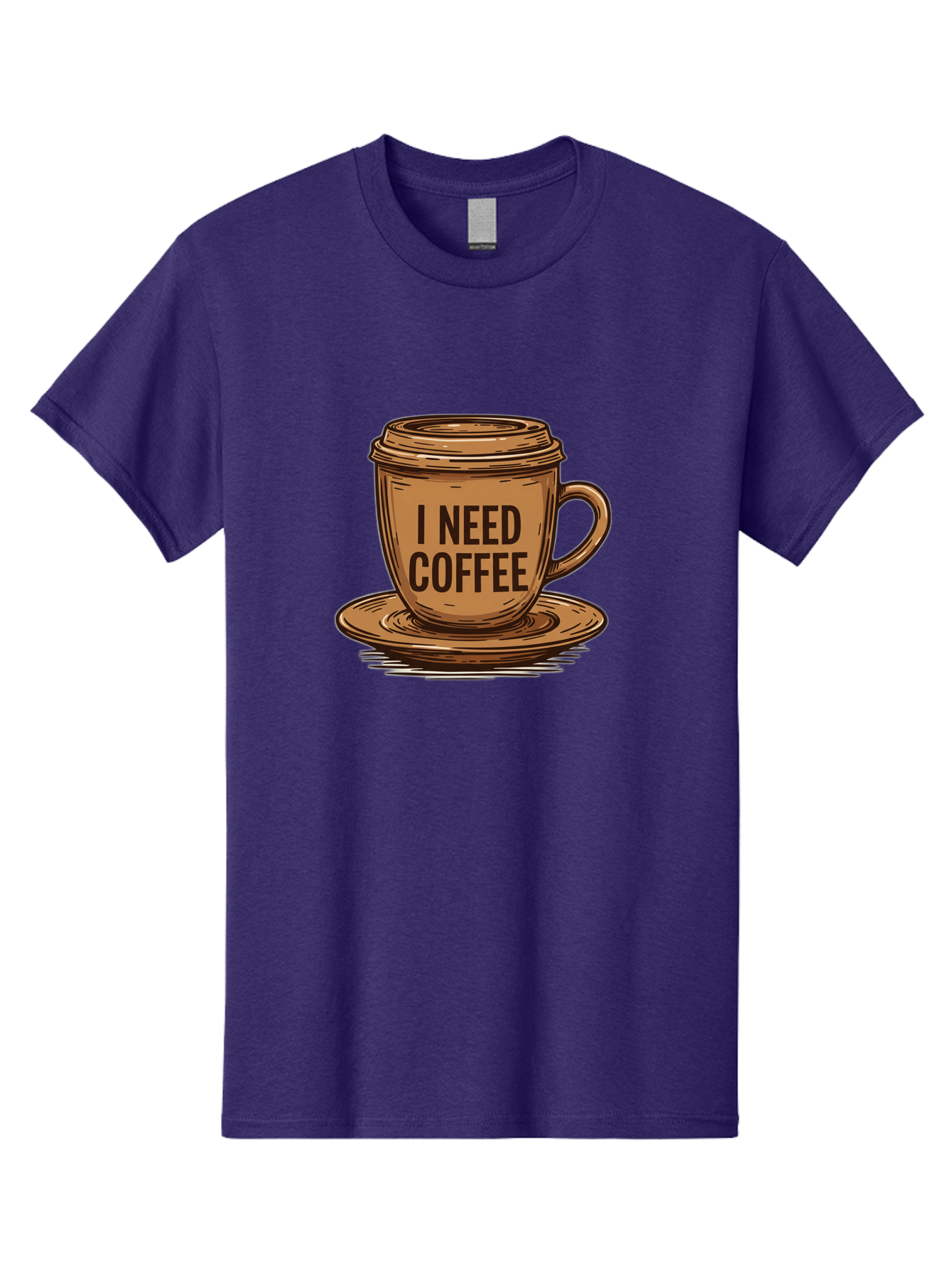 I-Need-Coffee-15 Men'S Graphic Tee, 100% Cotton, Comfortable Casual Summer Wear, Machine Washable, Coffee Cup, Coffee Break, Morning Pick-Me-Up, Caffeine Fix, Humorous Illustration, Coffee Lover, Coffee Addiction Bac064 15